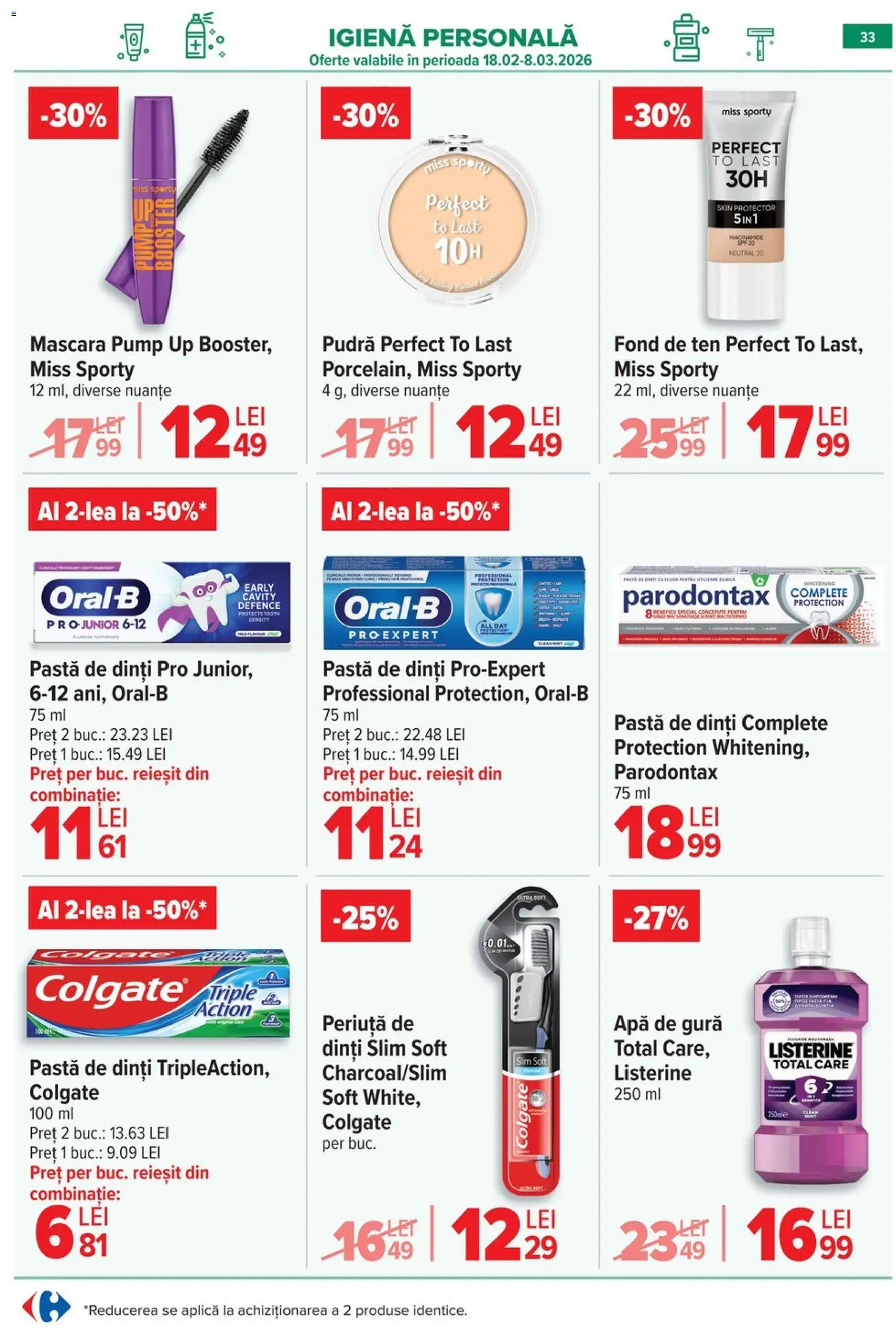 Catalog Carrefour 18 - 23 Februarie 2026 | Pagina 34 | Produse: Pudră, Pastă de dinți, Apă de gură, Apă