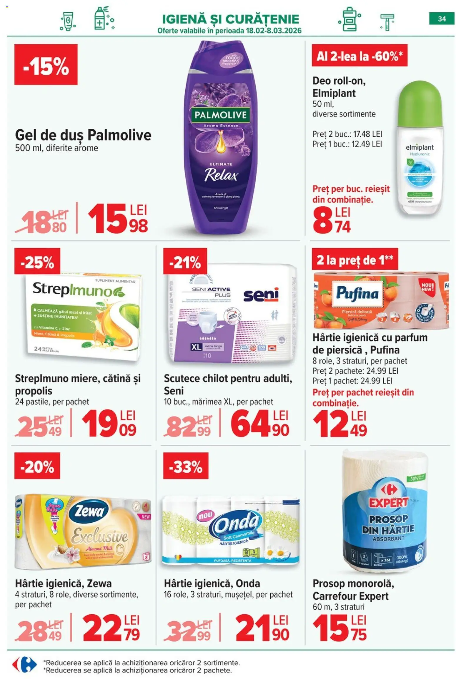 Catalog Carrefour 18 - 23 Februarie 2026 | Pagina 35 | Produse: Piersică, Duș, Gel de duș, Scutece