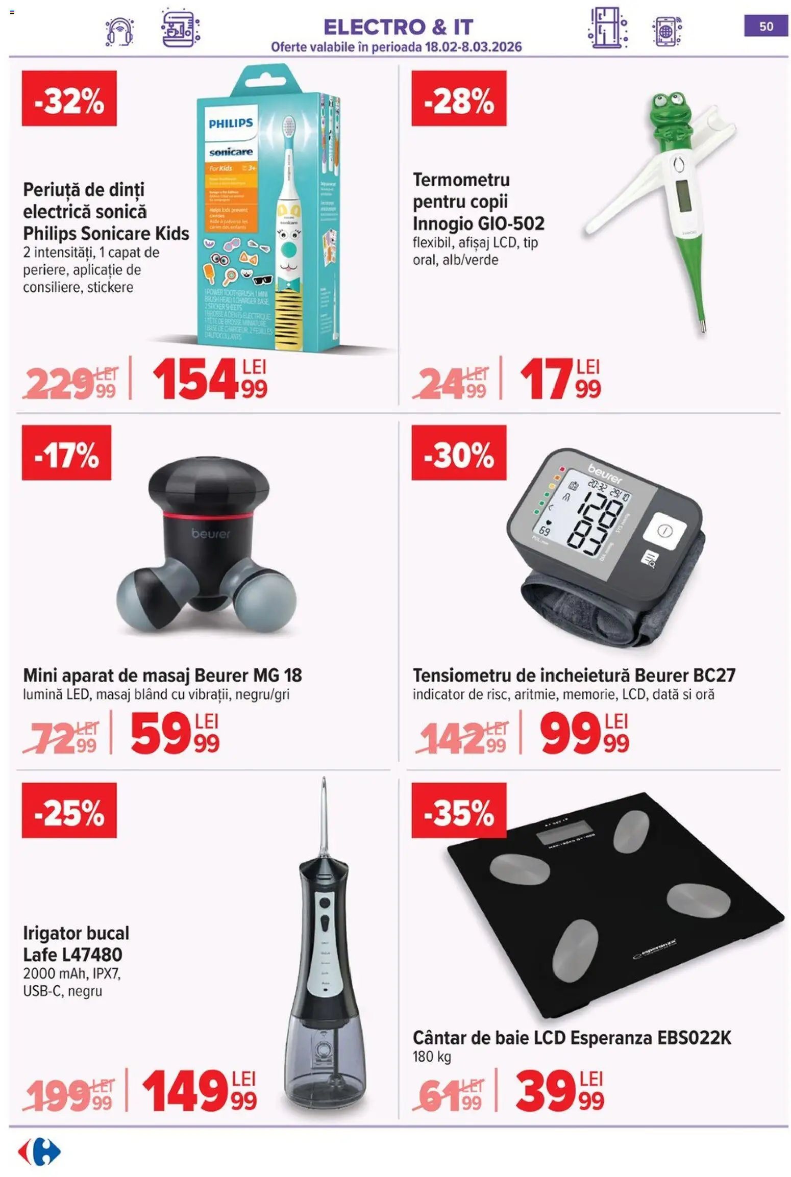 Catalog Carrefour 18 - 23 Februarie 2026 | Pagina 52 | Produse: Tensiometru, Tavuk suyu, Termometru, Periuță de dinți