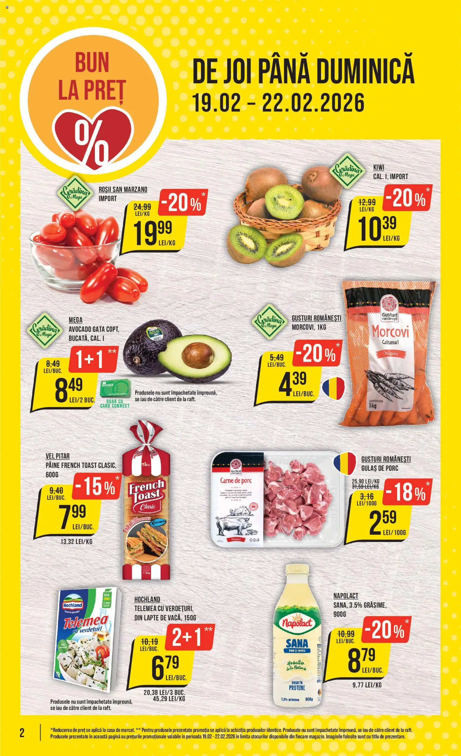 Catalog Mega Image 19 - 24 Februarie 2026 | Pagina 2 | Produse: Lapte, Carne De Porc, Roșii, Morcovi