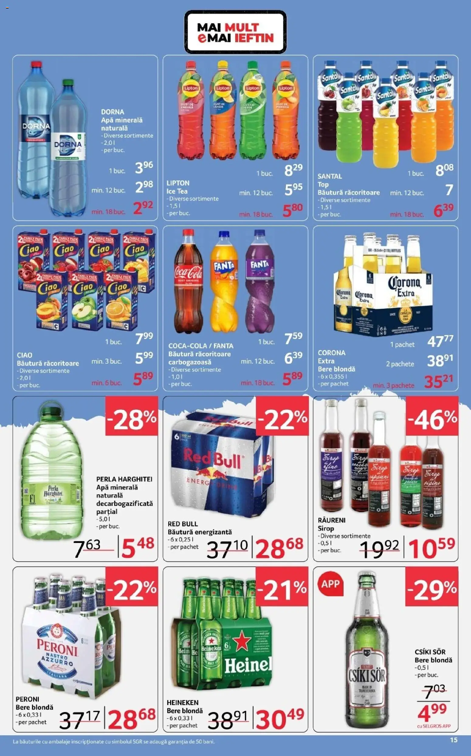 Catalog Selgros 20 Februarie - 4 Martie 2026 | Pagina 15 | Produse: Klozet koku giderici, Bere, Ice tea, Sirop