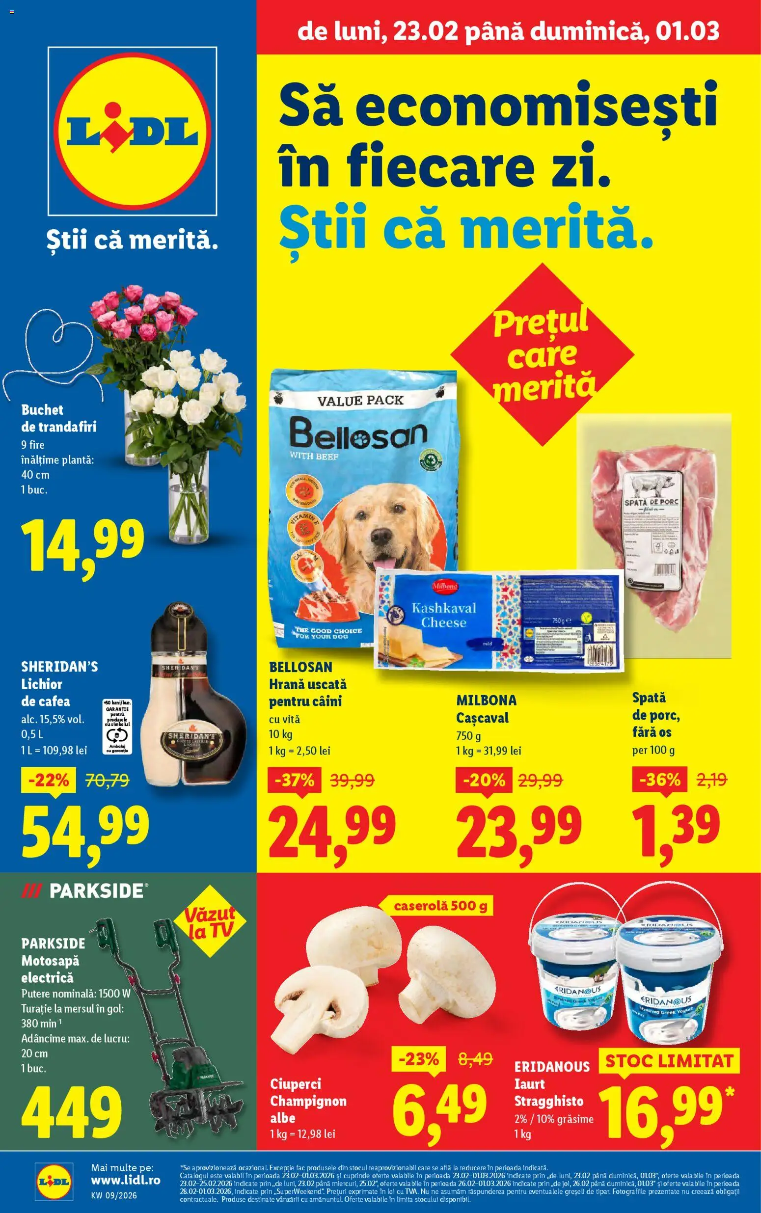 Catalog LIDL 23 - 28 Februarie 2026 | Pagina 1 | Produse: Cașcaval, Ciuperci, Iaurt, Cafea