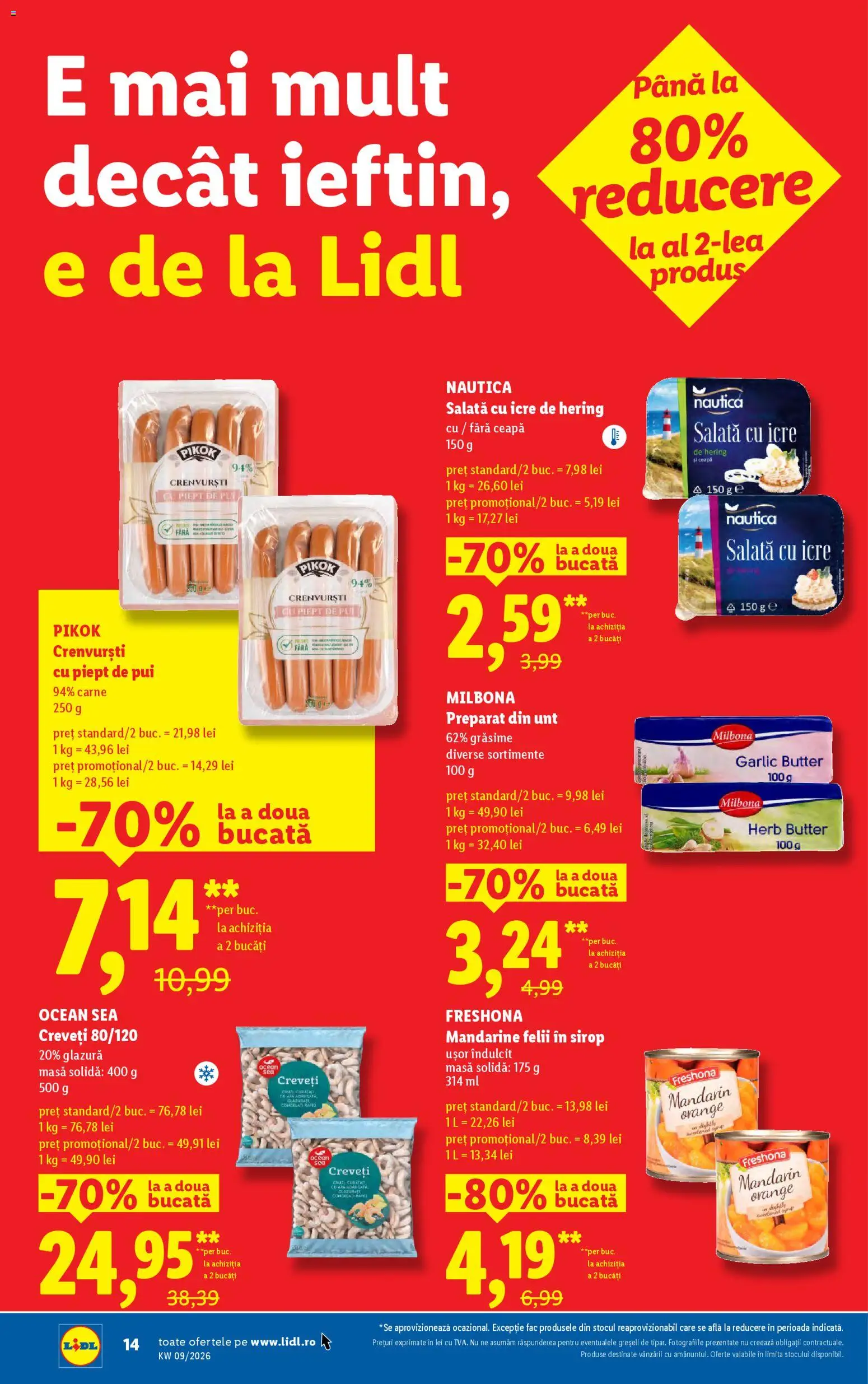 Catalog LIDL 23 - 28 Februarie 2026 | Pagina 14 | Produse: Masă, Unt, Sirop, Salată cu icre