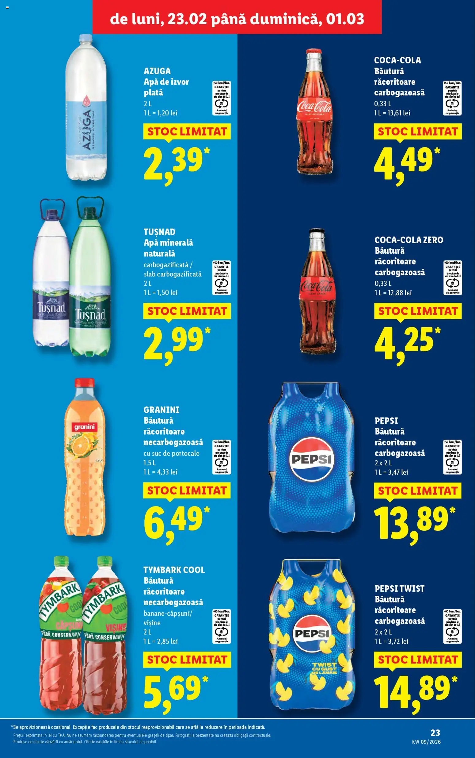 Catalog LIDL 23 - 28 Februarie 2026 | Pagina 23 | Produse: Yazı tahtası kalemi, Suc, Portocale, Apă