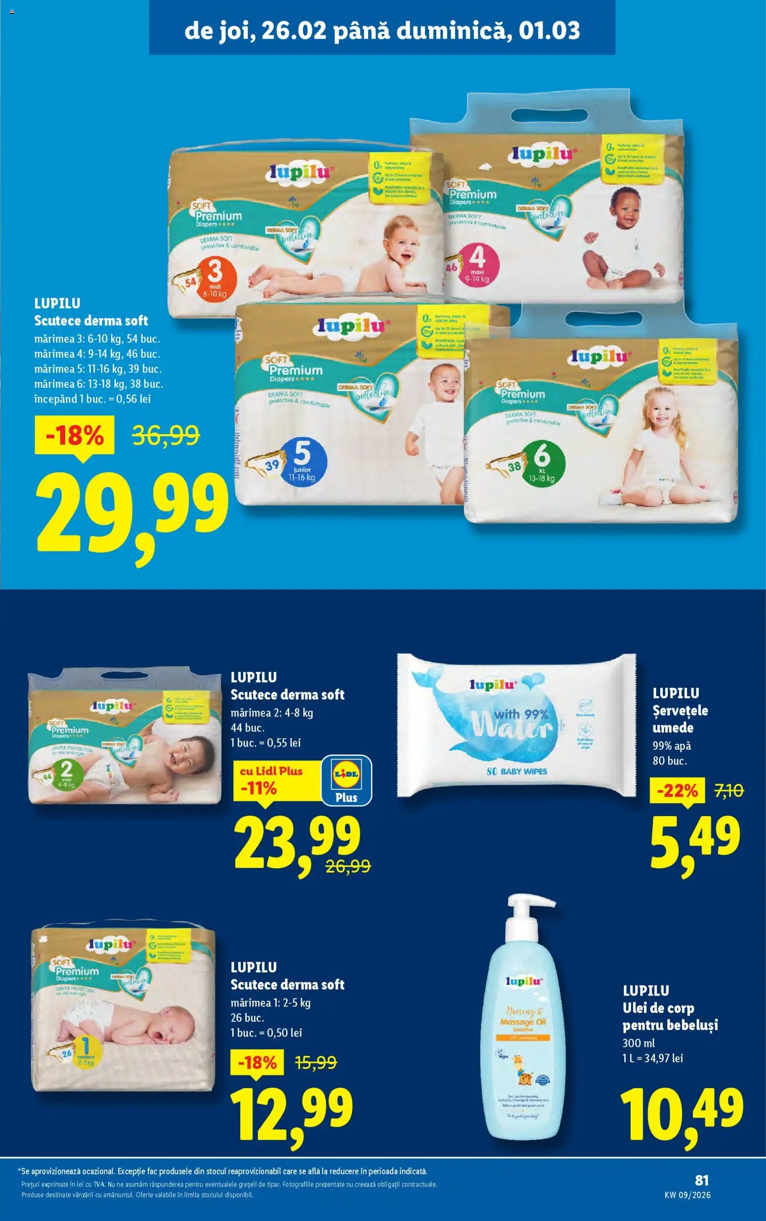 Catalog LIDL 23 - 28 Februarie 2026 | Pagina 81 | Produse: Ulei de corp, Ulei, Scutece, Apă