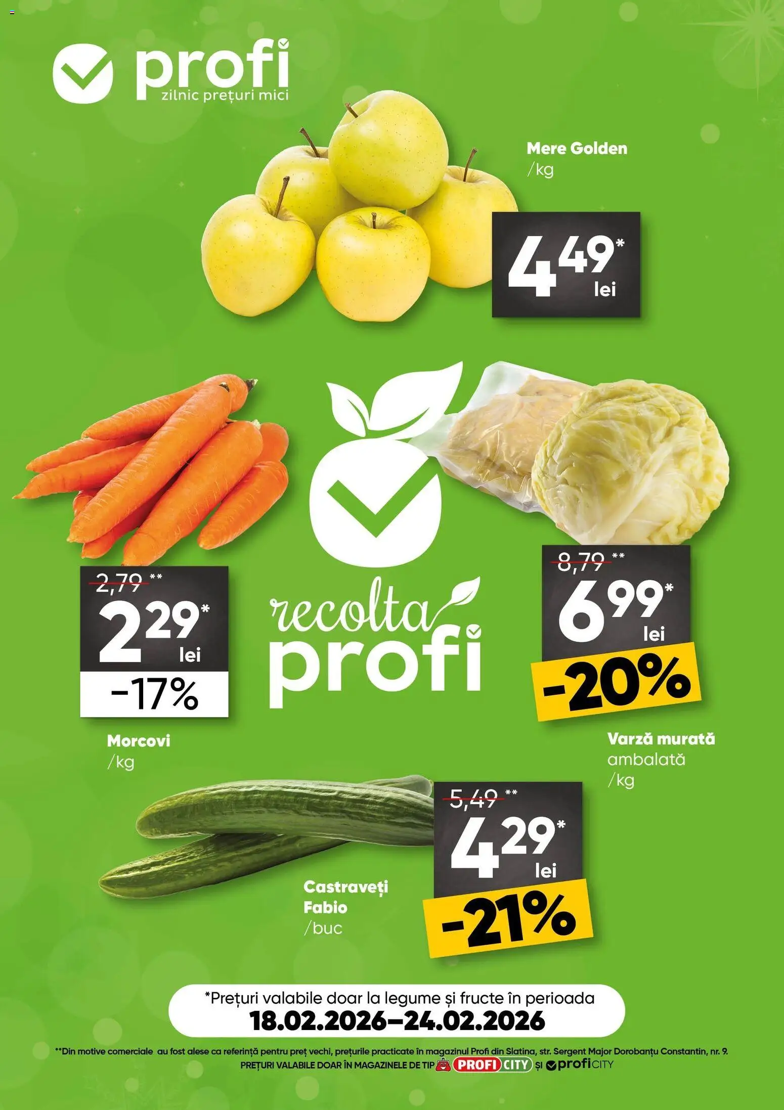 Catalog Profi 18 - 23 Februarie 2026 | Pagina 1 | Produse: Varză, Mici, Castraveți, Legume