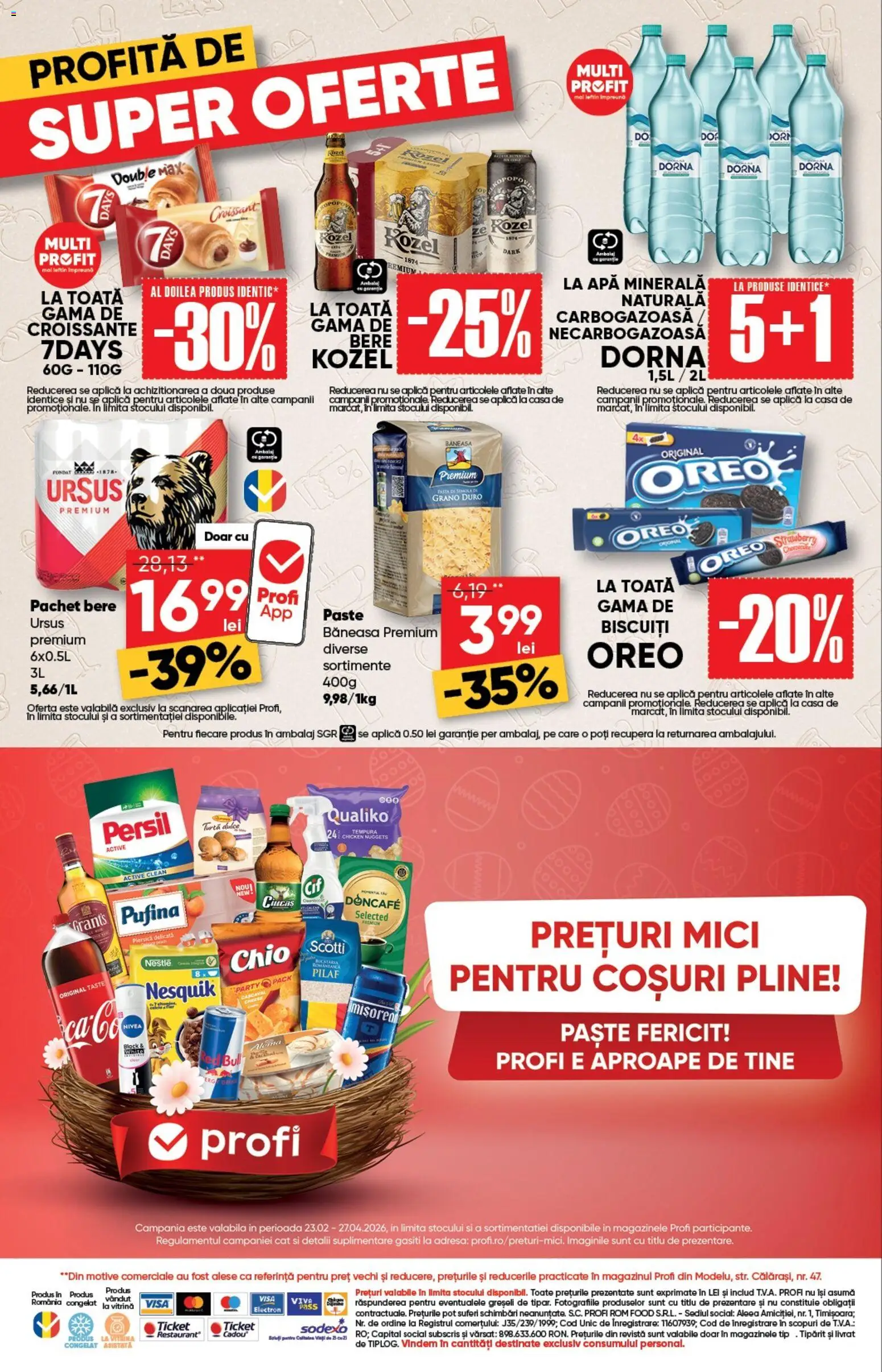 Catalog Profi 18 Februarie - 2 Martie 2026 | Pagina 12 | Produse: Yazı tahtası kalemi, Cașcaval, Bere, Biscuiți