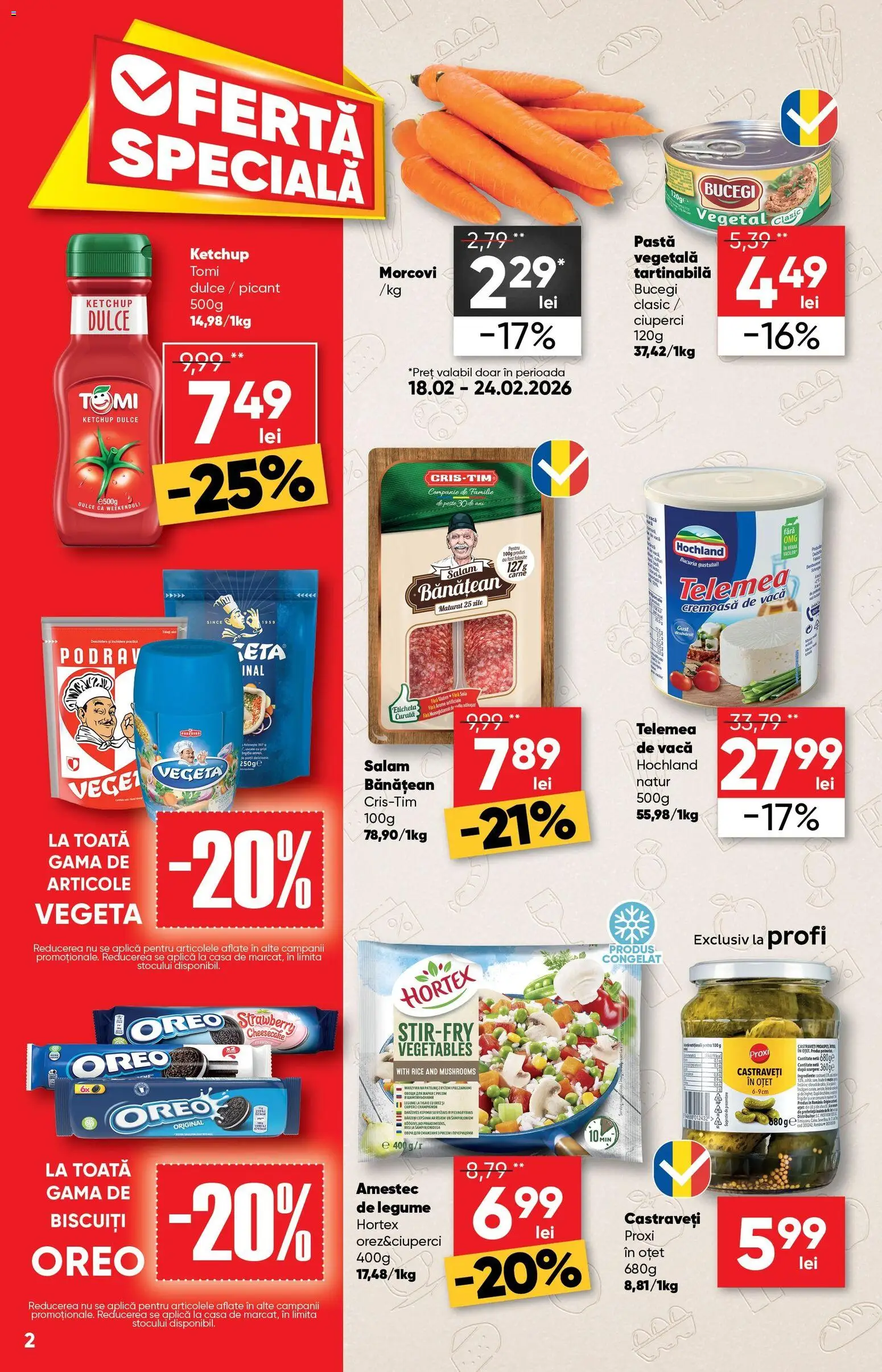 Catalog Profi 18 Februarie - 2 Martie 2026 | Pagina 2 | Produse: Ciuperci, Oțet, Salam, Morcovi