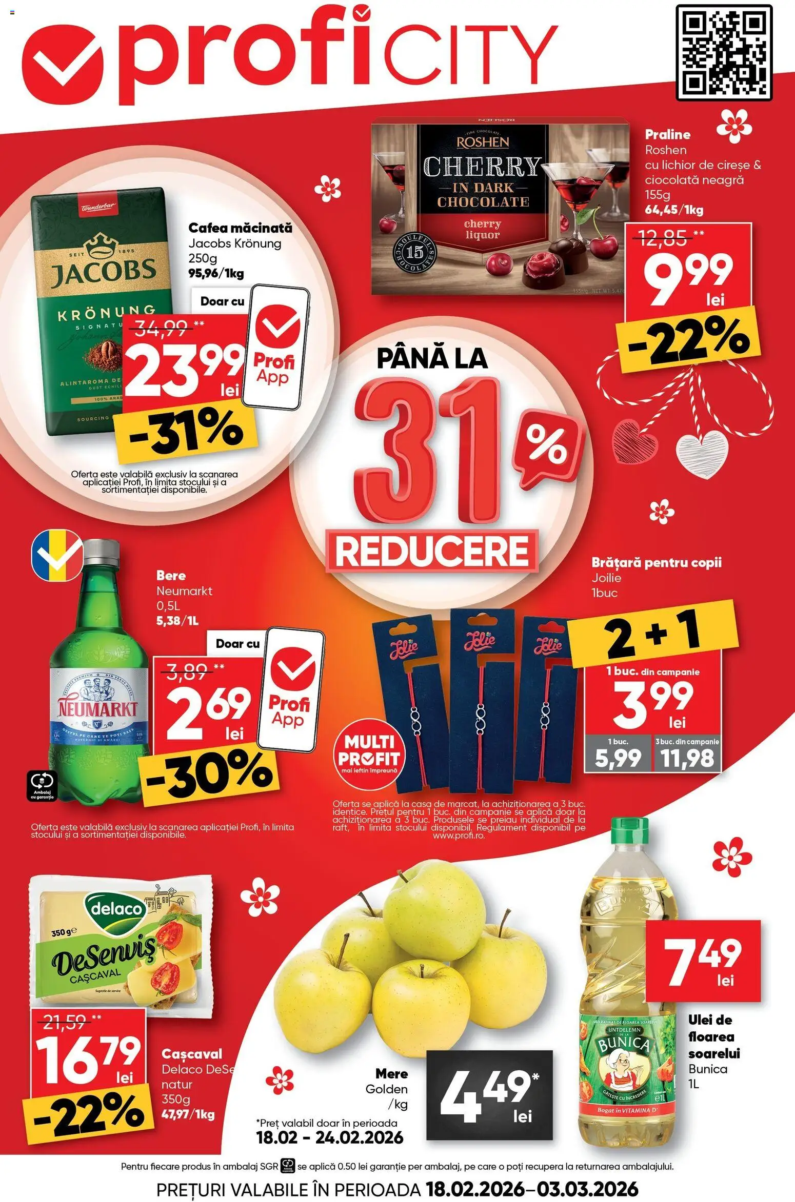 Catalog Profi 18 Februarie - 2 Martie 2026 | Pagina 1 | Produse: Light Kedi Konservesi, Köpek çiti, Cafea, Bere