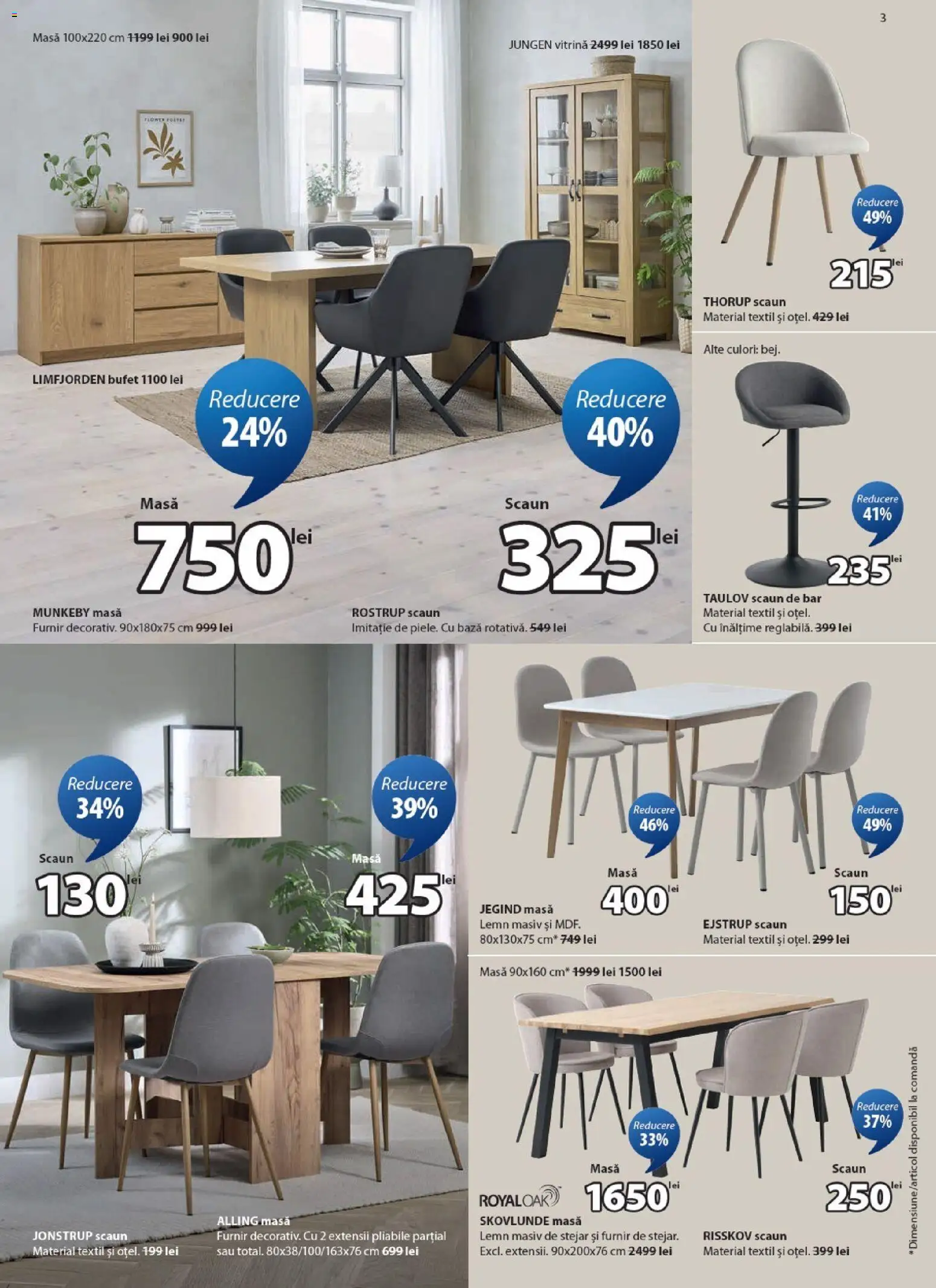 Catalog JYSK 23 Februarie - 23 Martie 2026 | Pagina 3 | Produse: Masă, Scaun, Bufet, Vitrină