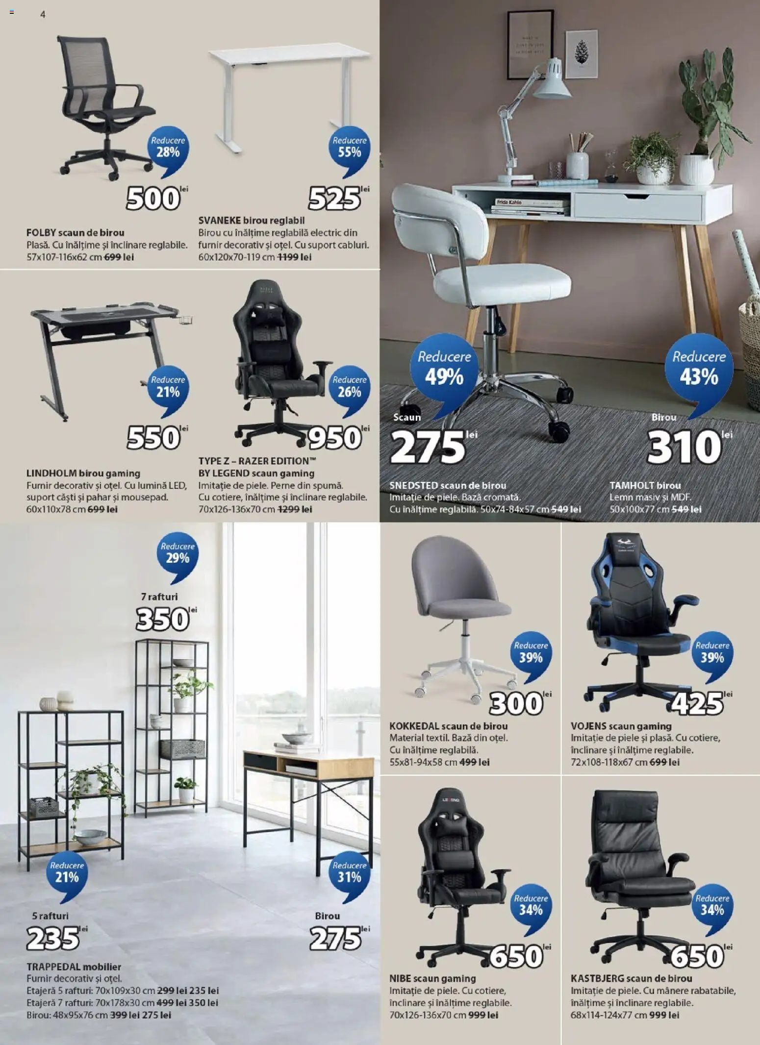 Catalog JYSK 23 Februarie - 23 Martie 2026 | Pagina 4 | Produse: Scaun gaming, Scaun, Etajeră, Scaun de birou