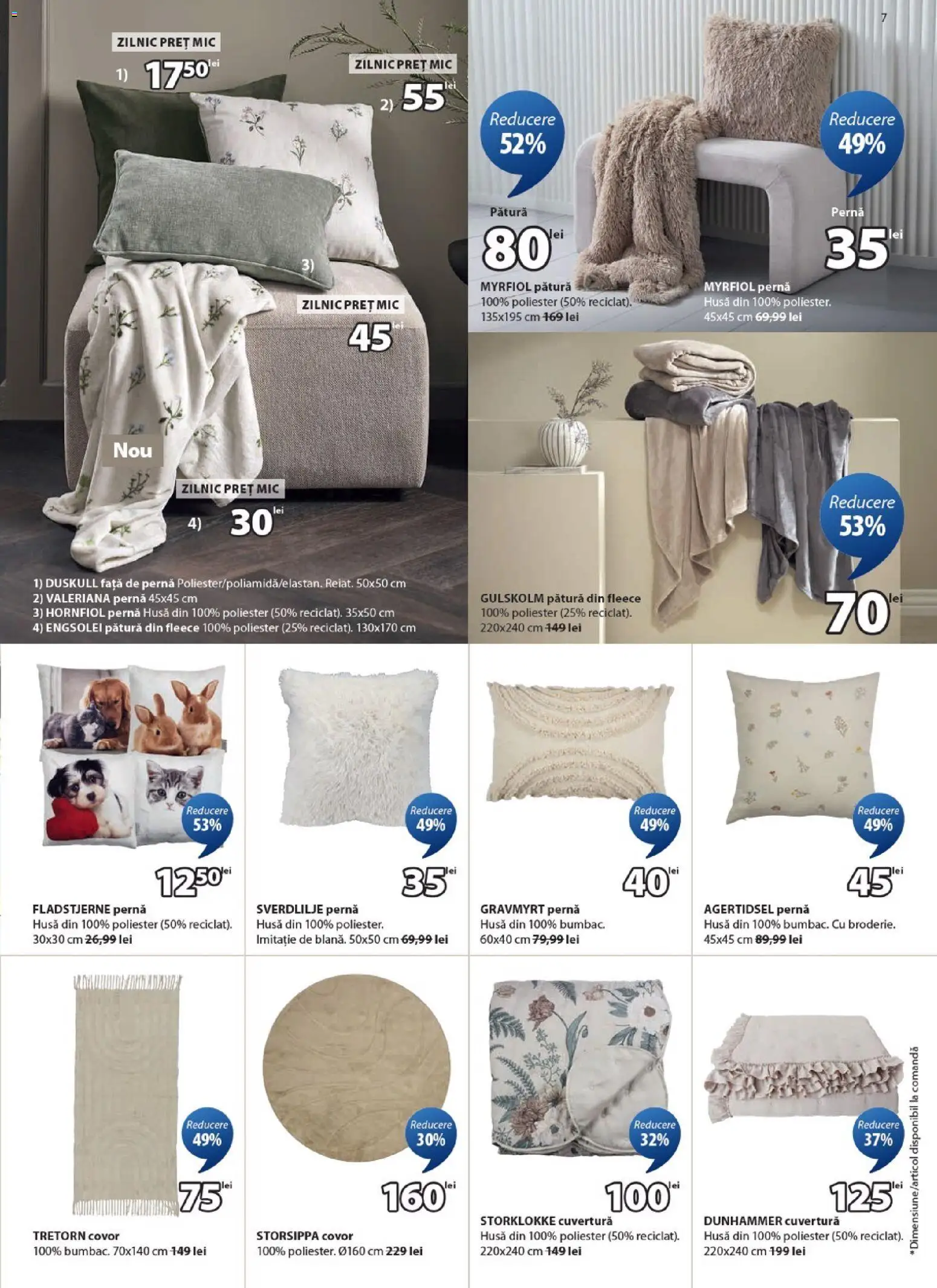 Catalog JYSK 23 Februarie - 23 Martie 2026 | Pagina 7 | Produse: Cuvertură, Pătură, Covor, Față de pernă