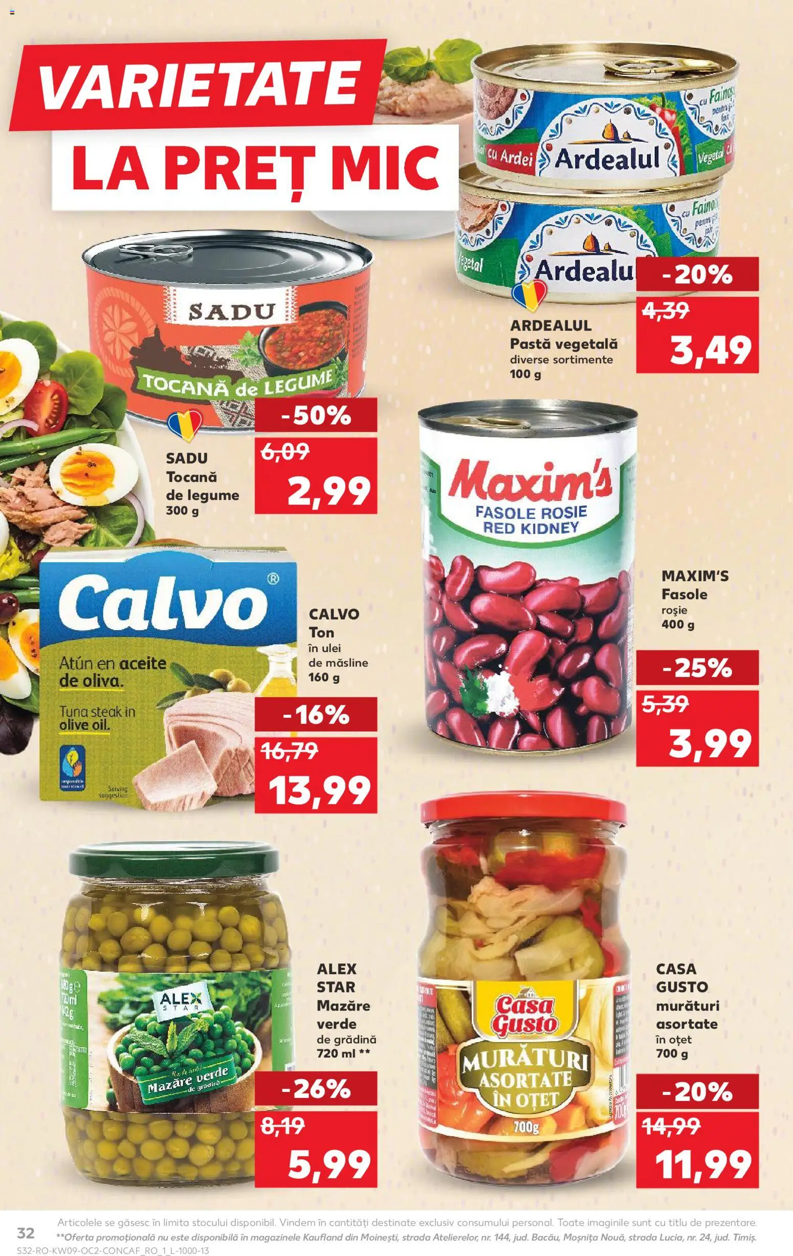 Catalog Kaufland 25 Februarie - 2 Martie 2026 | Pagina 32 | Produse: Mazăre, Ulei, Oțet, Legume
