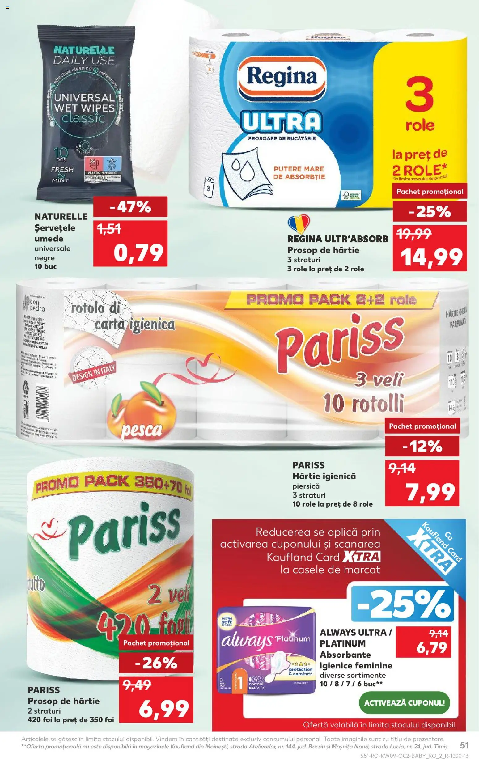 Catalog Kaufland 25 Februarie - 2 Martie 2026 | Pagina 51 | Produse: Piersică, Bucătărie, Șervețele umede, Absorbante