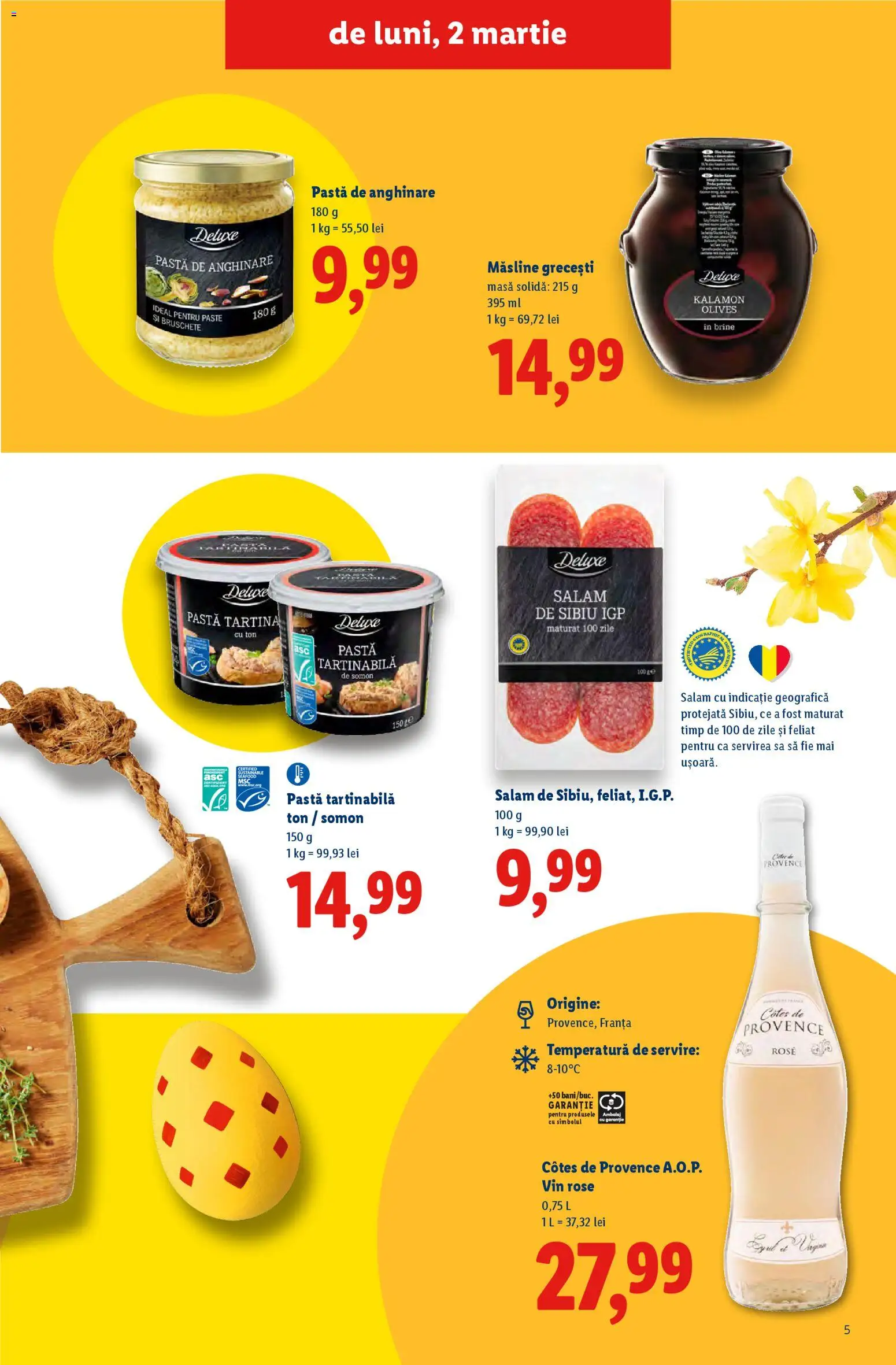 Catalog LIDL 2 Martie - 11 Aprilie 2026 | Pagina 5 | Produse: Masă, Măsline, Salam, Vin