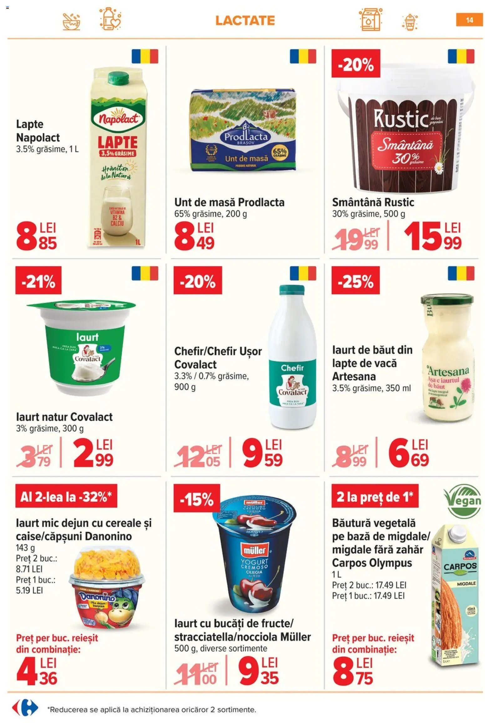 Catalog Carrefour 25 Februarie - 7 Martie 2026 | Pagina 15 | Produse: Migdale, Lapte, Unt, Smântână