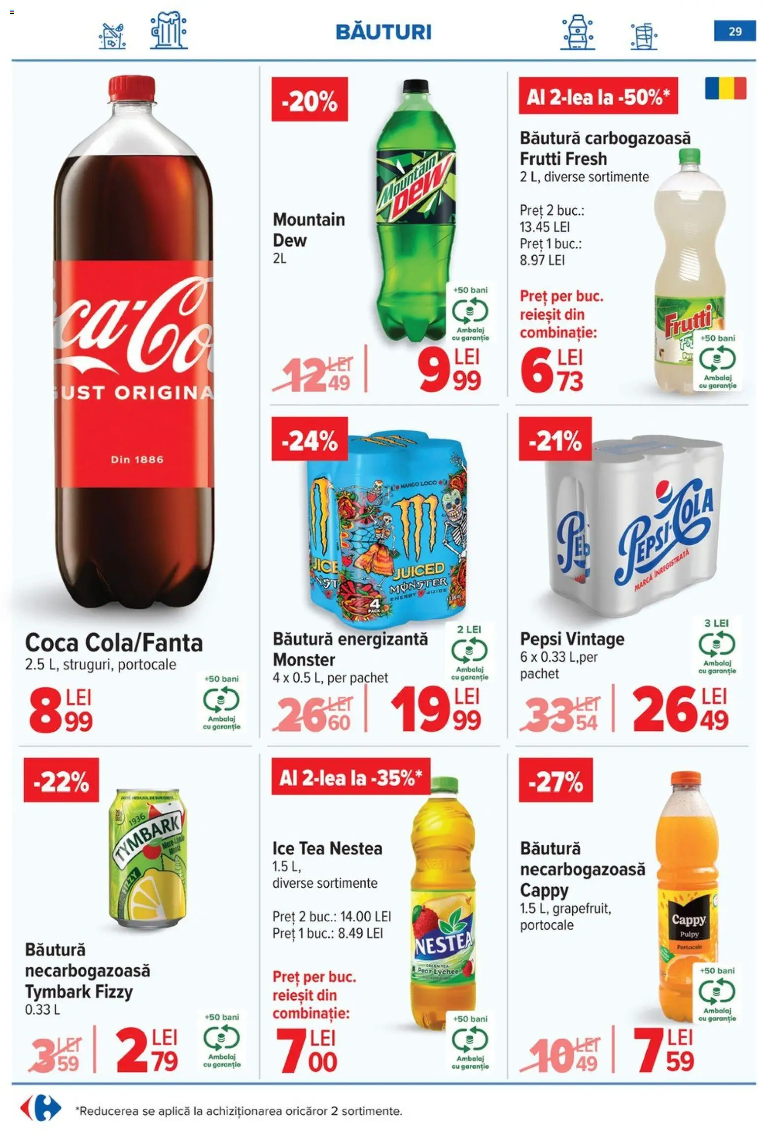 Catalog Carrefour 25 Februarie - 7 Martie 2026 | Pagina 30 | Produse: Băutură energizantă, Portocale, Ice tea, Mango