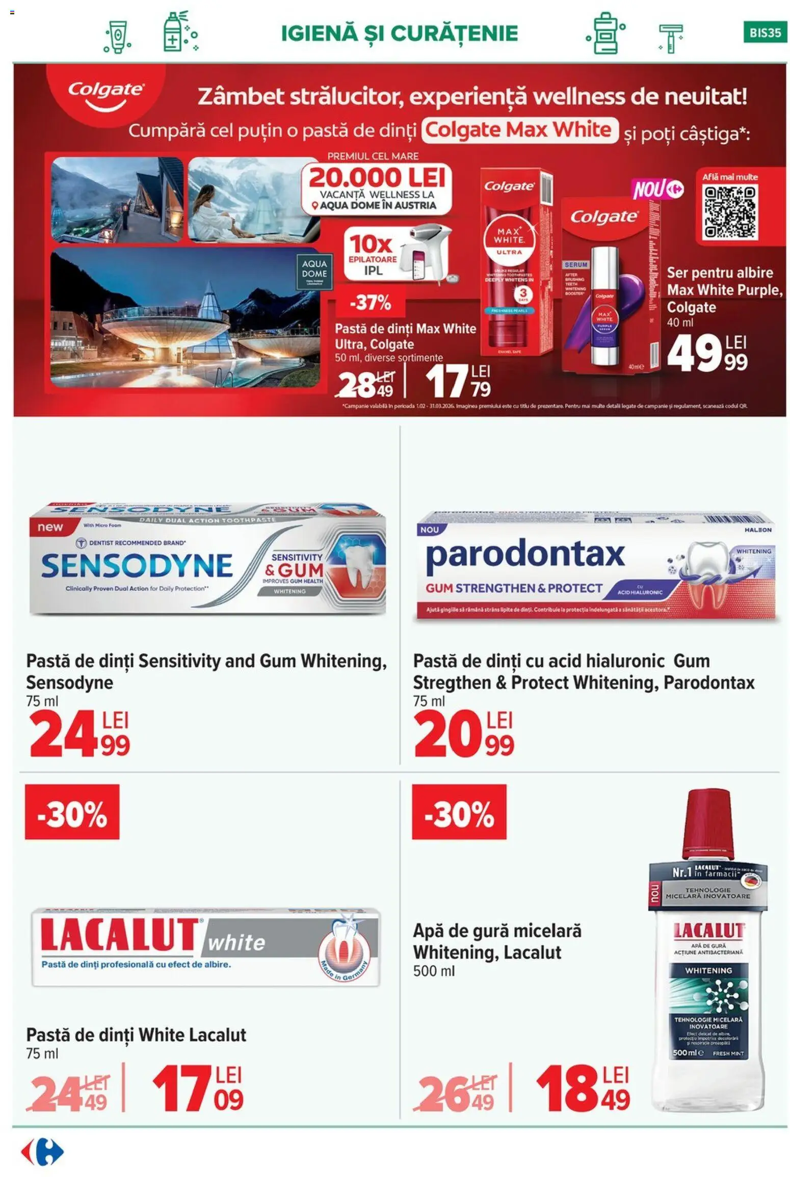 Catalog Carrefour 25 Februarie - 7 Martie 2026 | Pagina 38 | Produse: Serum, Pastă de dinți, Apă de gură, Apă