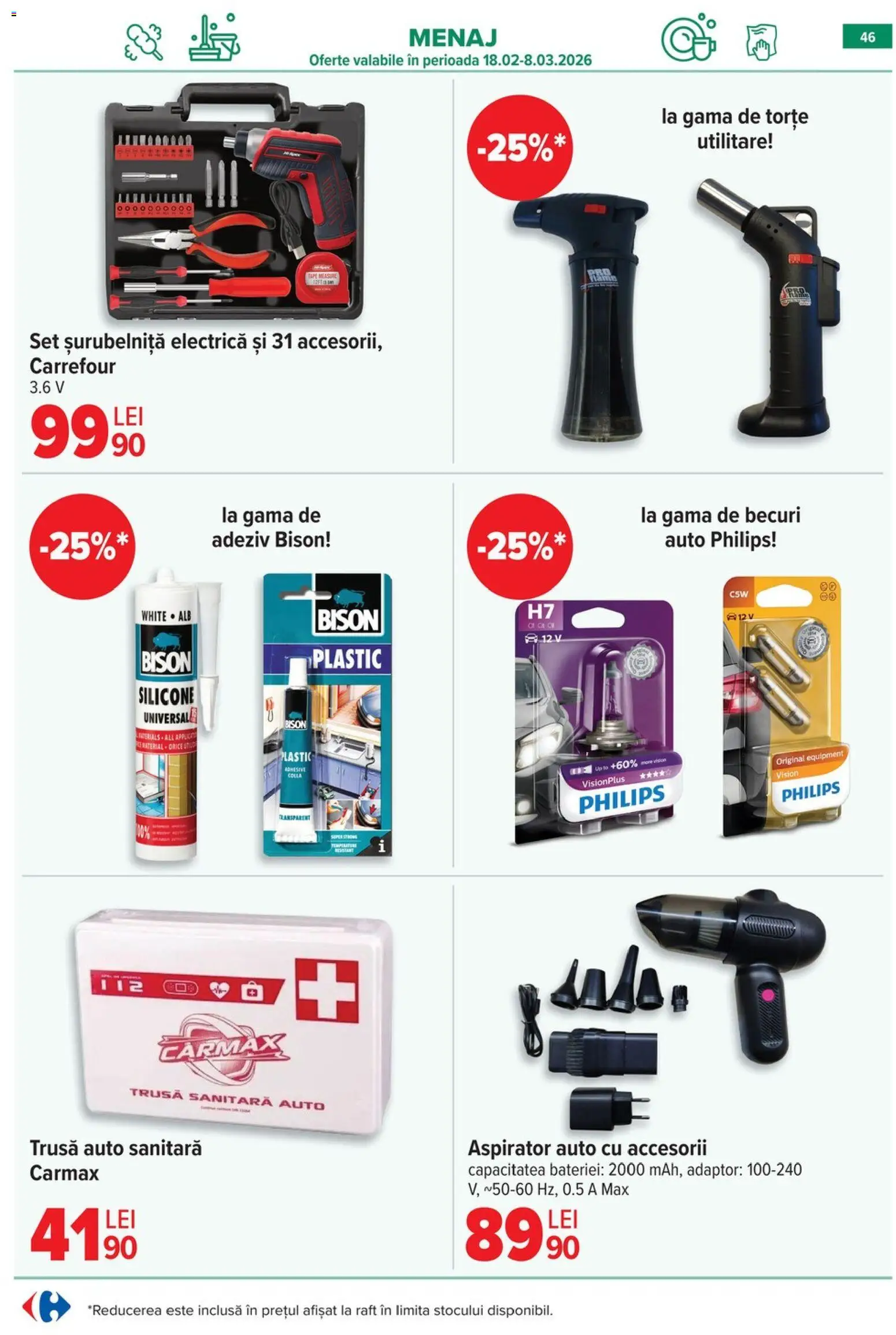 Catalog Carrefour 25 Februarie - 7 Martie 2026 | Pagina 49 | Produse: Adaptor, Aspirator, Makarna sosu, Adeziv
