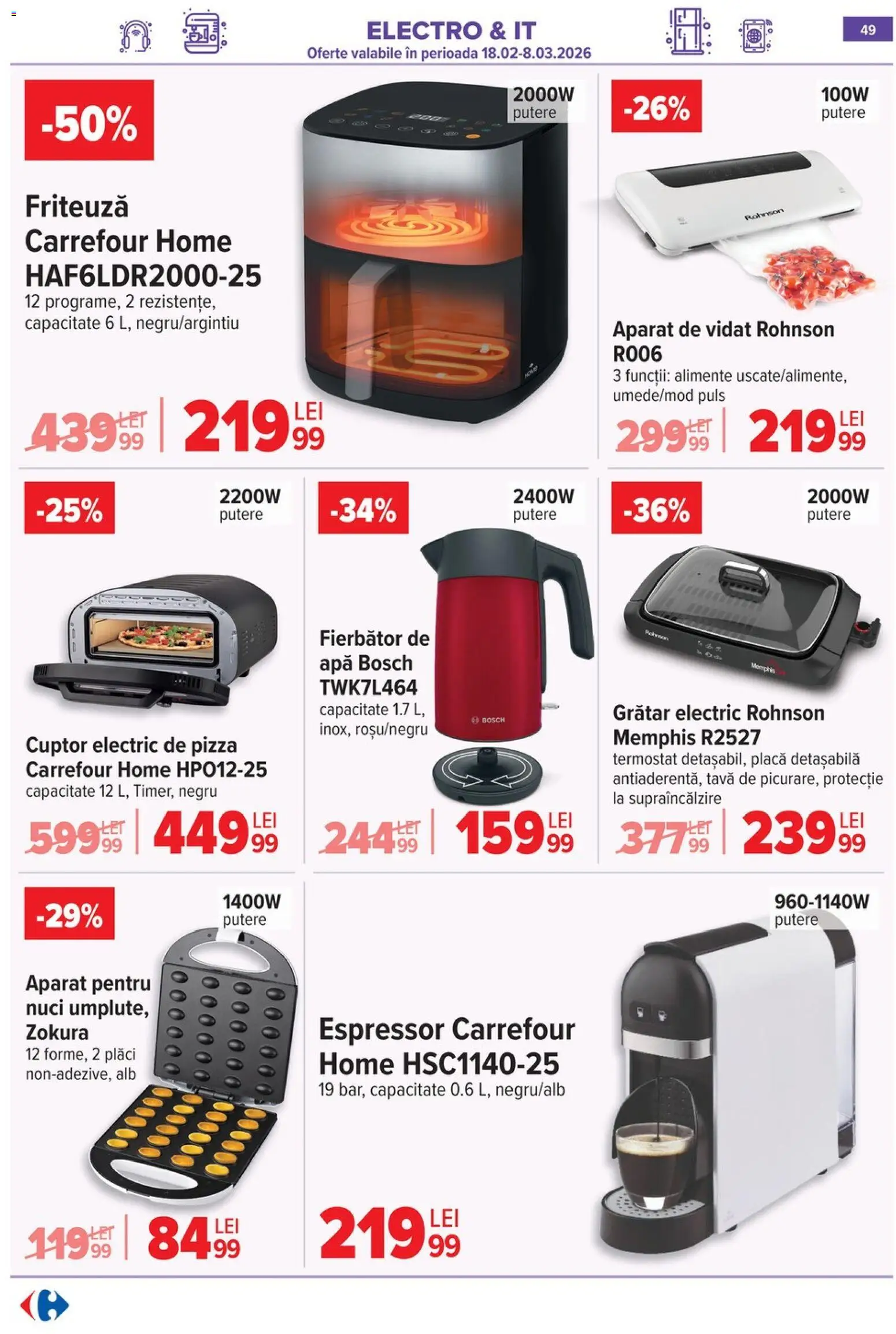 Catalog Carrefour 25 Februarie - 7 Martie 2026 | Pagina 52 | Produse: Cuptor, Friteuză, Grătar, Nuci