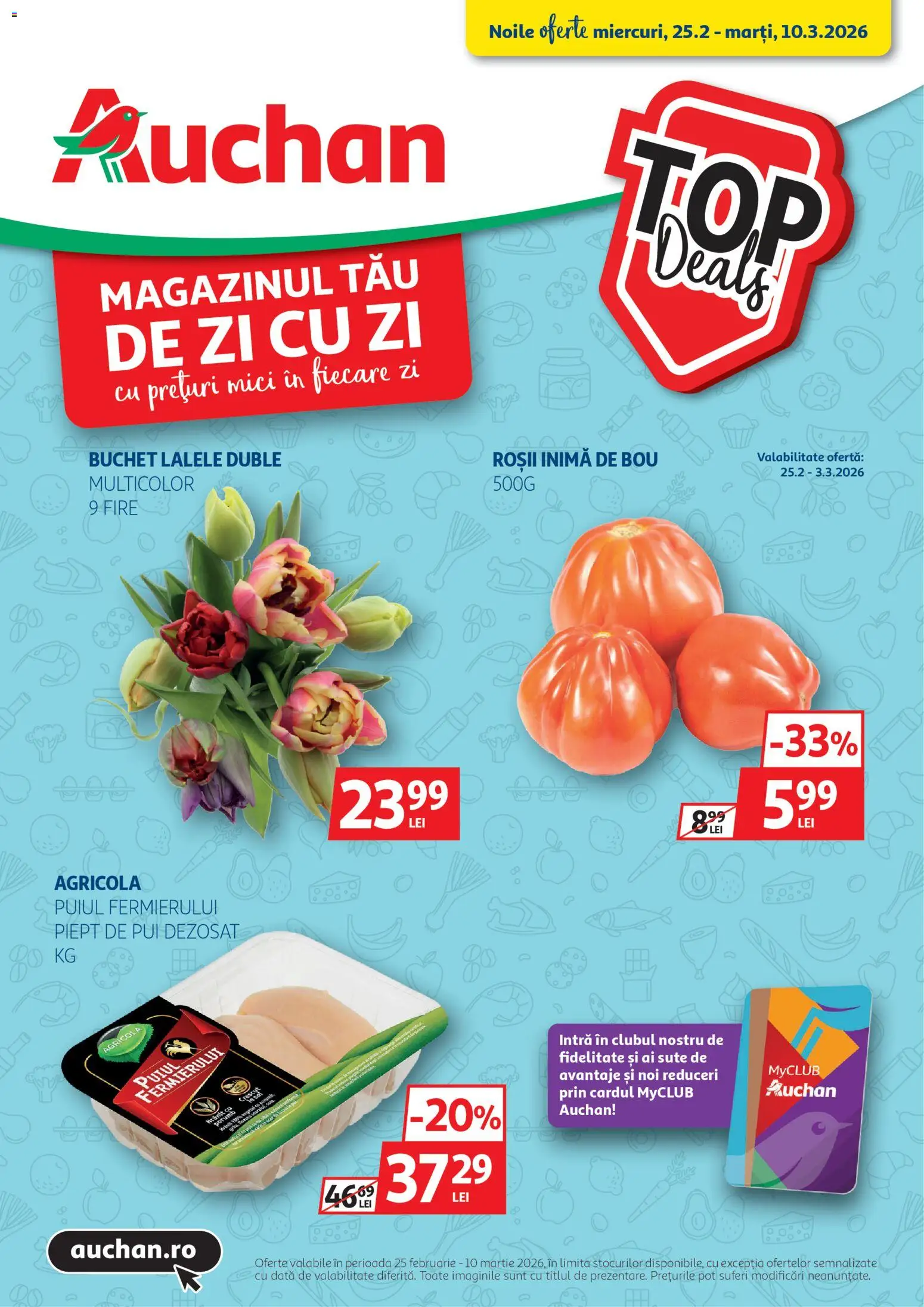 Catalog Auchan 25 Februarie - 9 Martie 2026 | Pagina 1 | Produse: Hacıyatmaz Kedi Oyuncağı, Mici, Roșii, Porumb