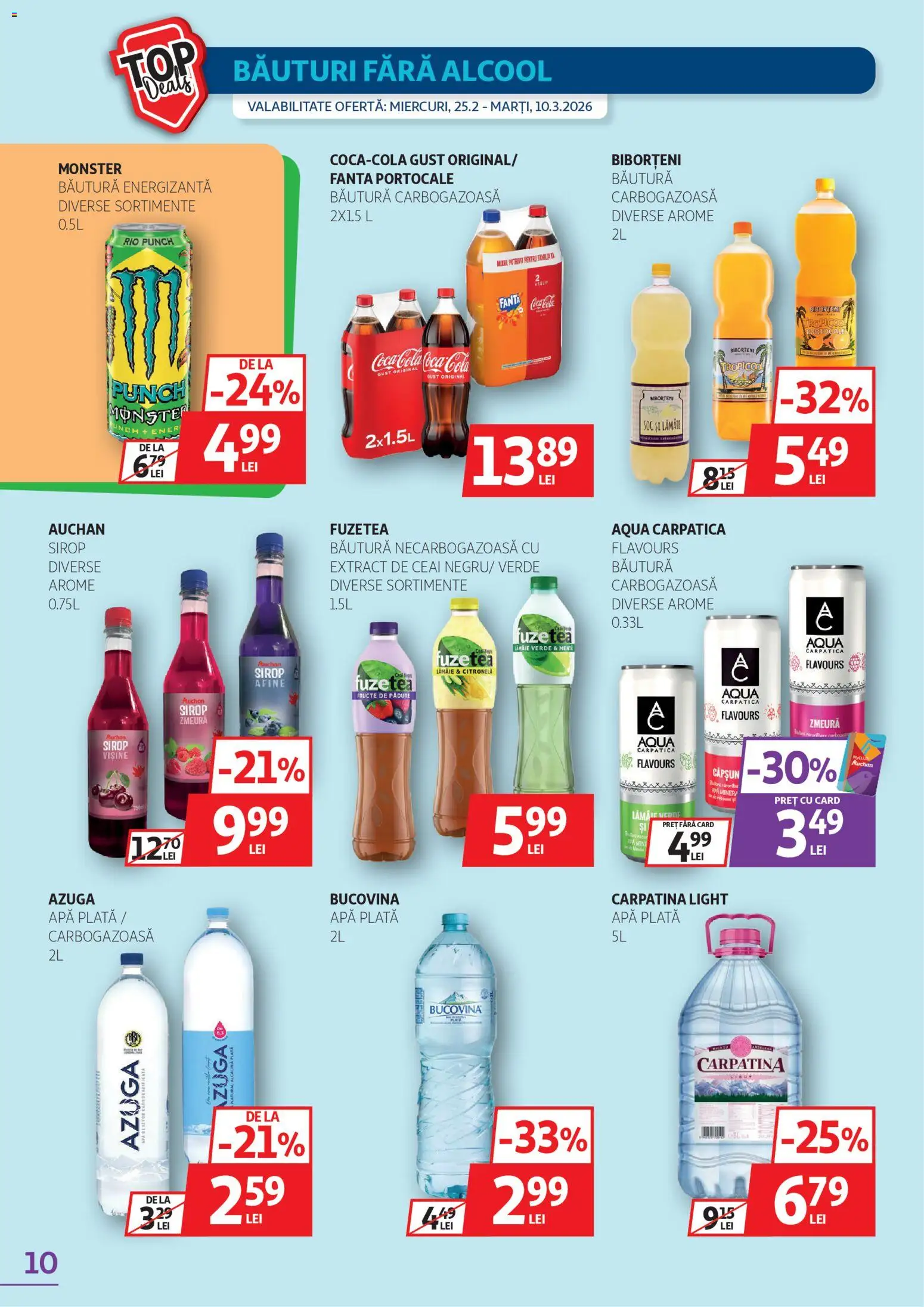 Catalog Auchan 25 Februarie - 9 Martie 2026 | Pagina 10 | Produse: Afine, Zmeură, Băutură energizantă, Ceai