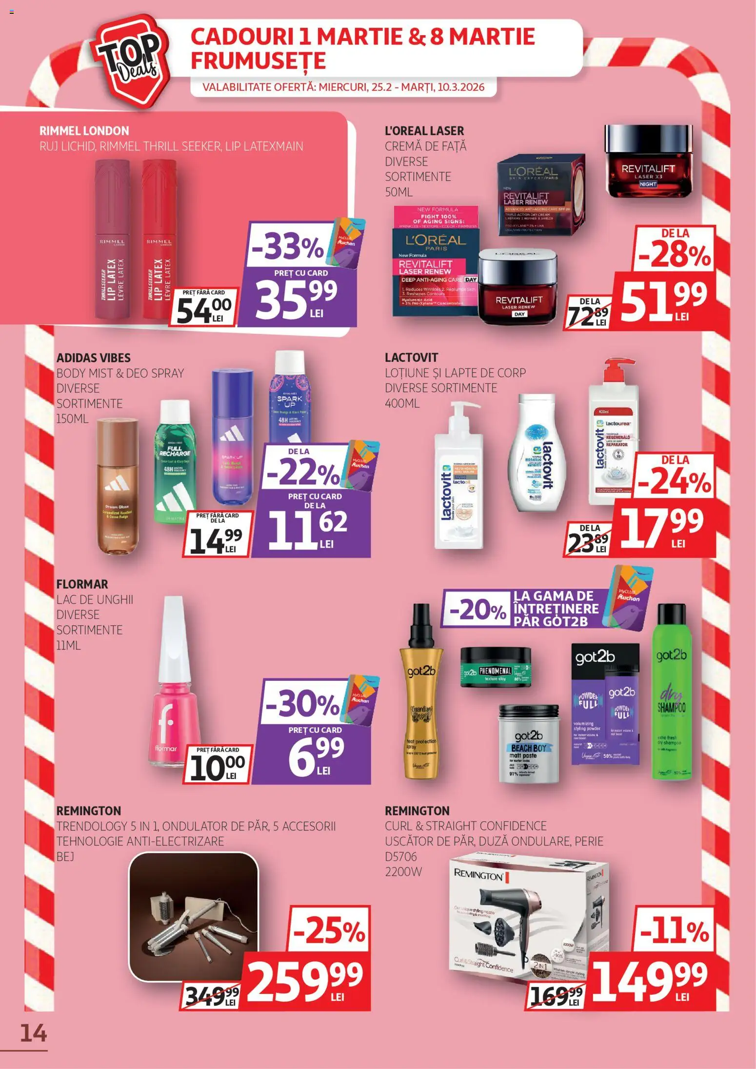 Catalog Auchan 25 Februarie - 9 Martie 2026 | Pagina 14 | Produse: Perie, Ruj, Lac de unghii, Cremă