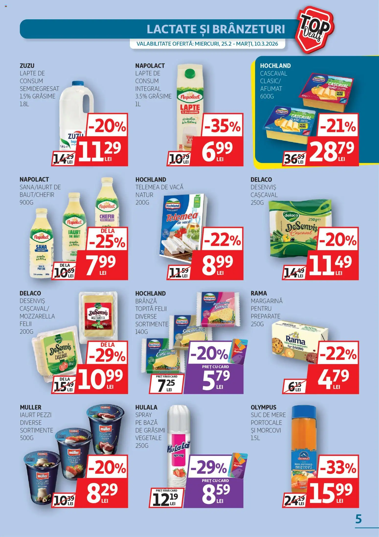 Catalog Auchan 25 Februarie - 9 Martie 2026 | Pagina 5 | Produse: Light Kedi Konservesi, Brânză, Suc, Portocale