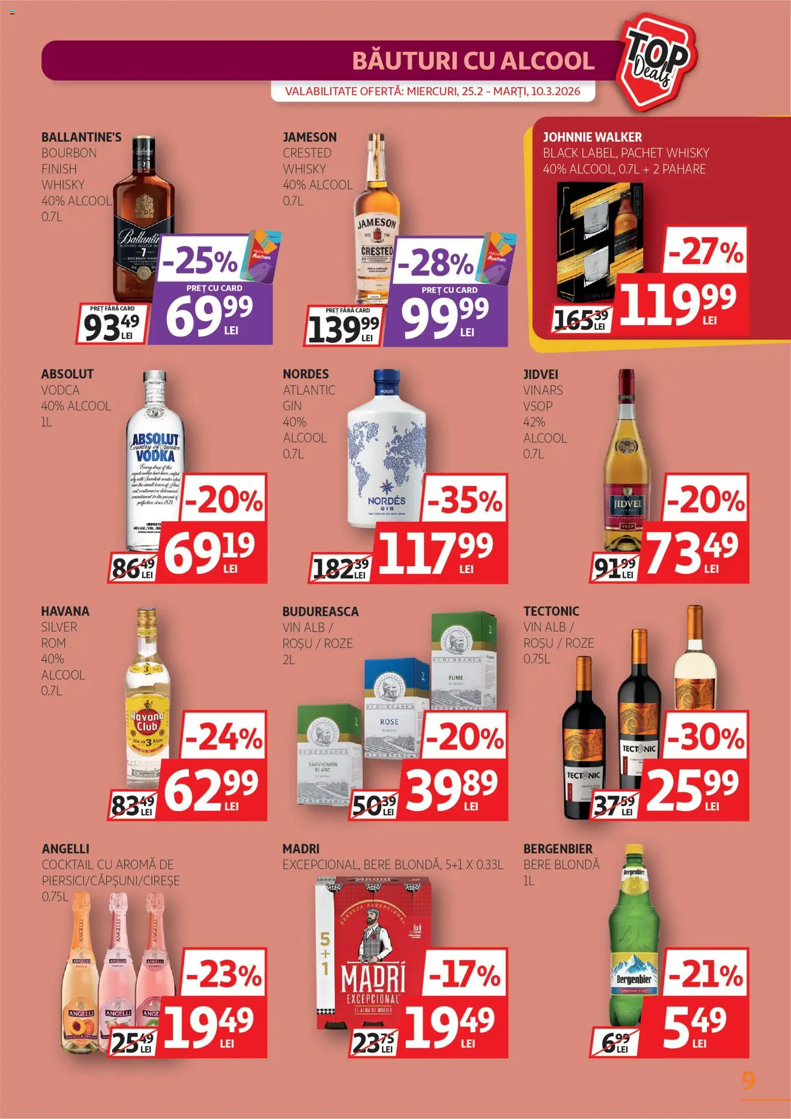 Catalog Auchan 25 Februarie - 9 Martie 2026 | Pagina 9 | Produse: Pahare, Bere, Plastik Kulübe, Bourbon