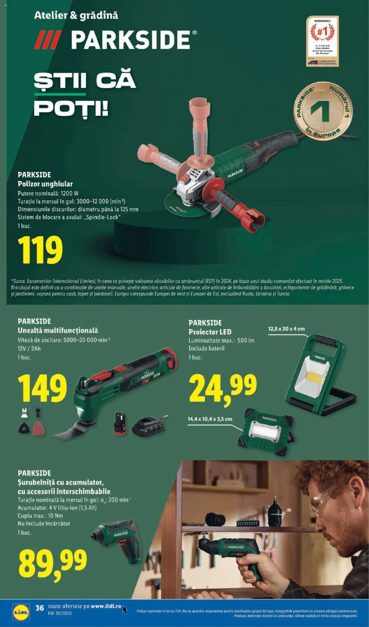 Catalog LIDL 2 - 7 Martie 2026 | Pagina 36 | Produse: Încărcător, Polizor, Vopsea, Tapet