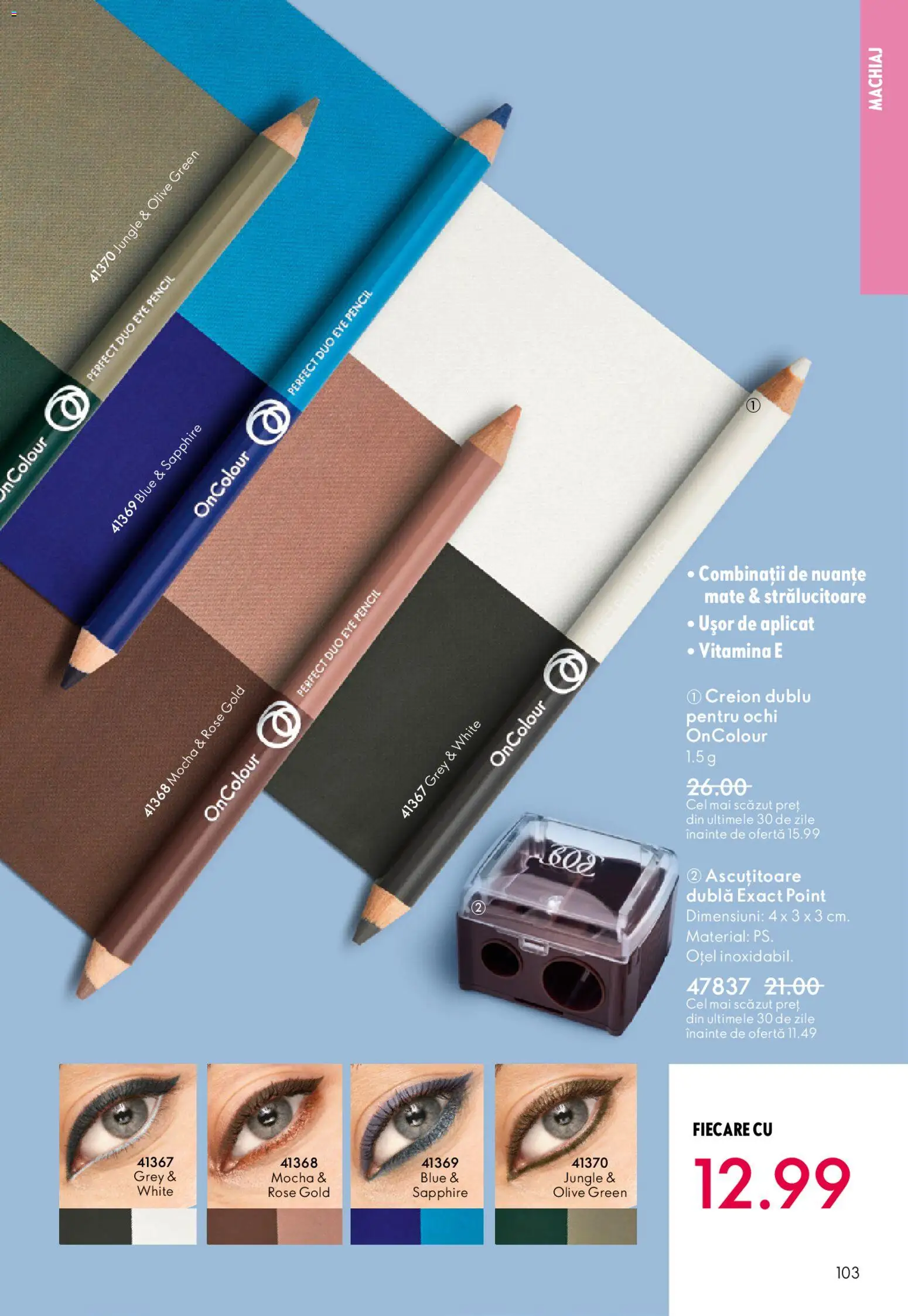 Catalog Oriflame 25 Martie - 13 Aprilie 2026 | Pagina 103 | Produse: Ascuțitoare, Machiaj