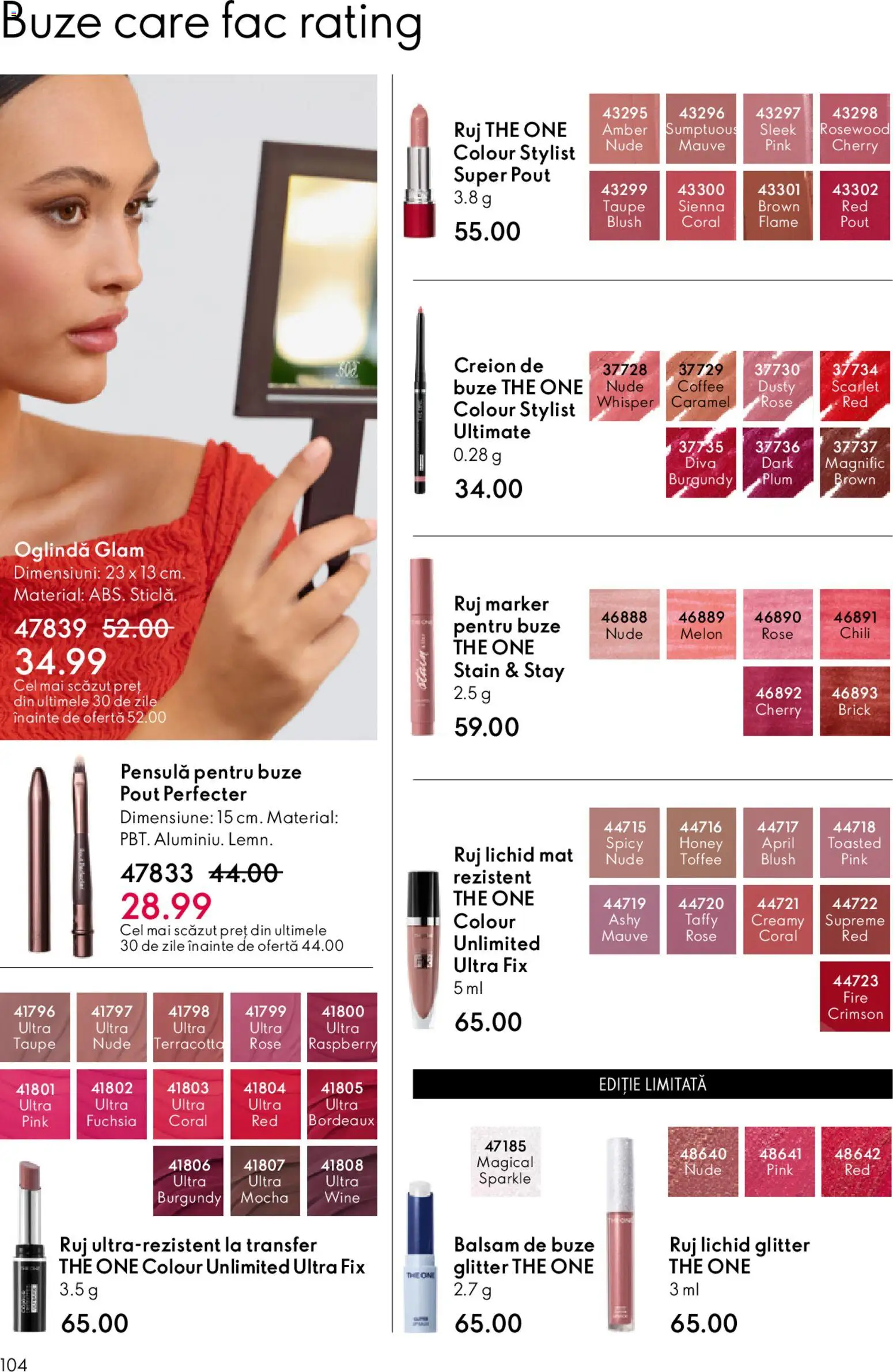 Catalog Oriflame 25 Martie - 13 Aprilie 2026 | Pagina 104 | Produse: Oglindă, Blush, Ruj, Balsam