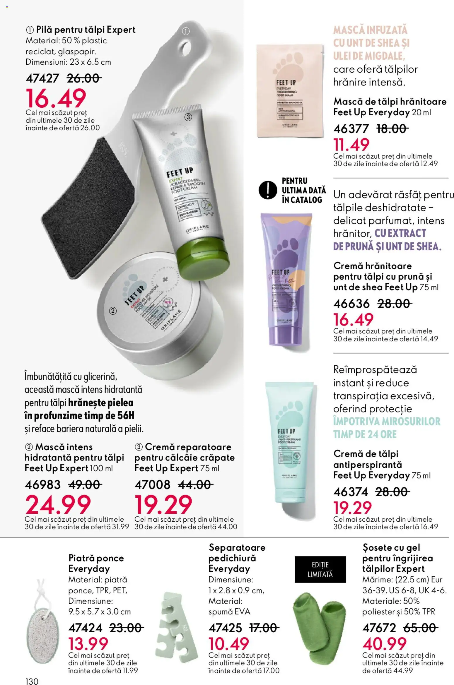 Catalog Oriflame 25 Martie - 13 Aprilie 2026 | Pagina 130 | Produse: Piatră ponce, Unt, Cremă, Ulei