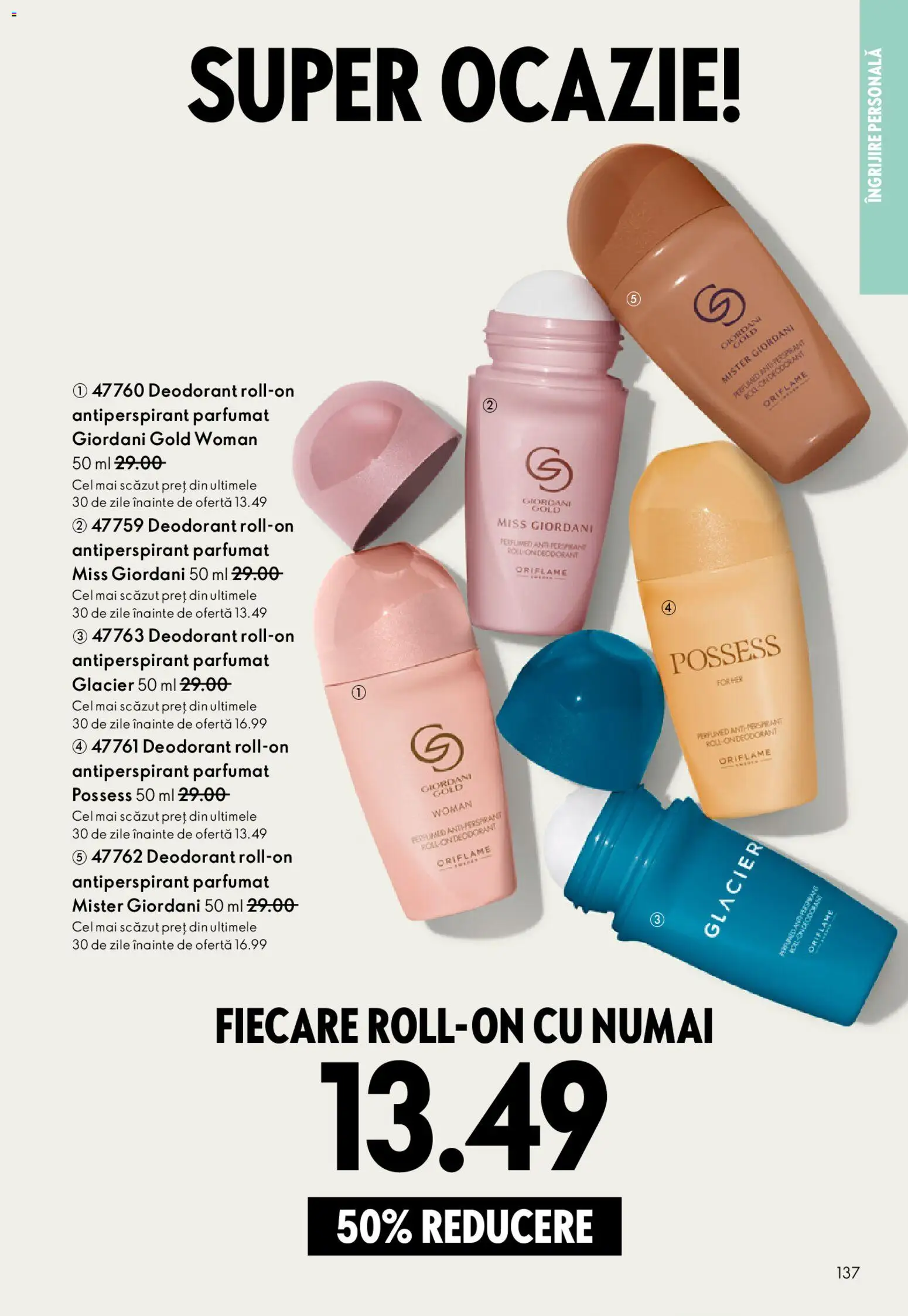 Catalog Oriflame 25 Martie - 13 Aprilie 2026 | Pagina 137 | Produse: Deodorant, Antiperspirant