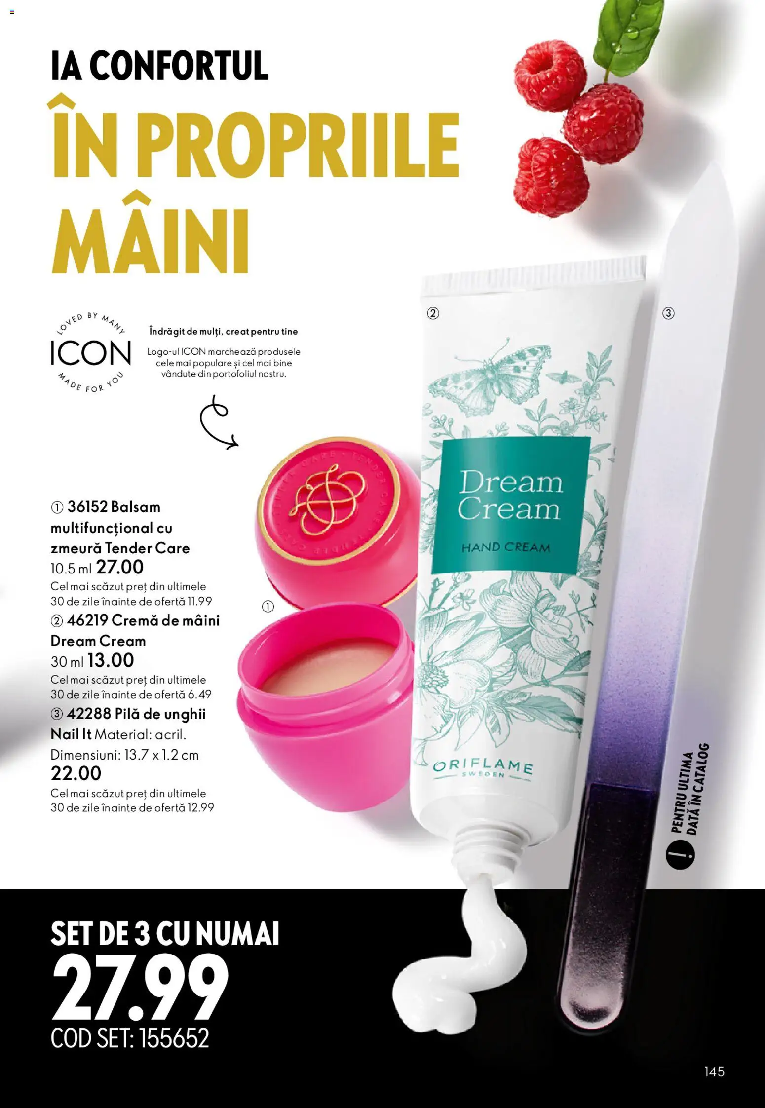 Catalog Oriflame 25 Martie - 13 Aprilie 2026 | Pagina 145 | Produse: Zmeură, Balsam, Cremă, Cremă de mâini
