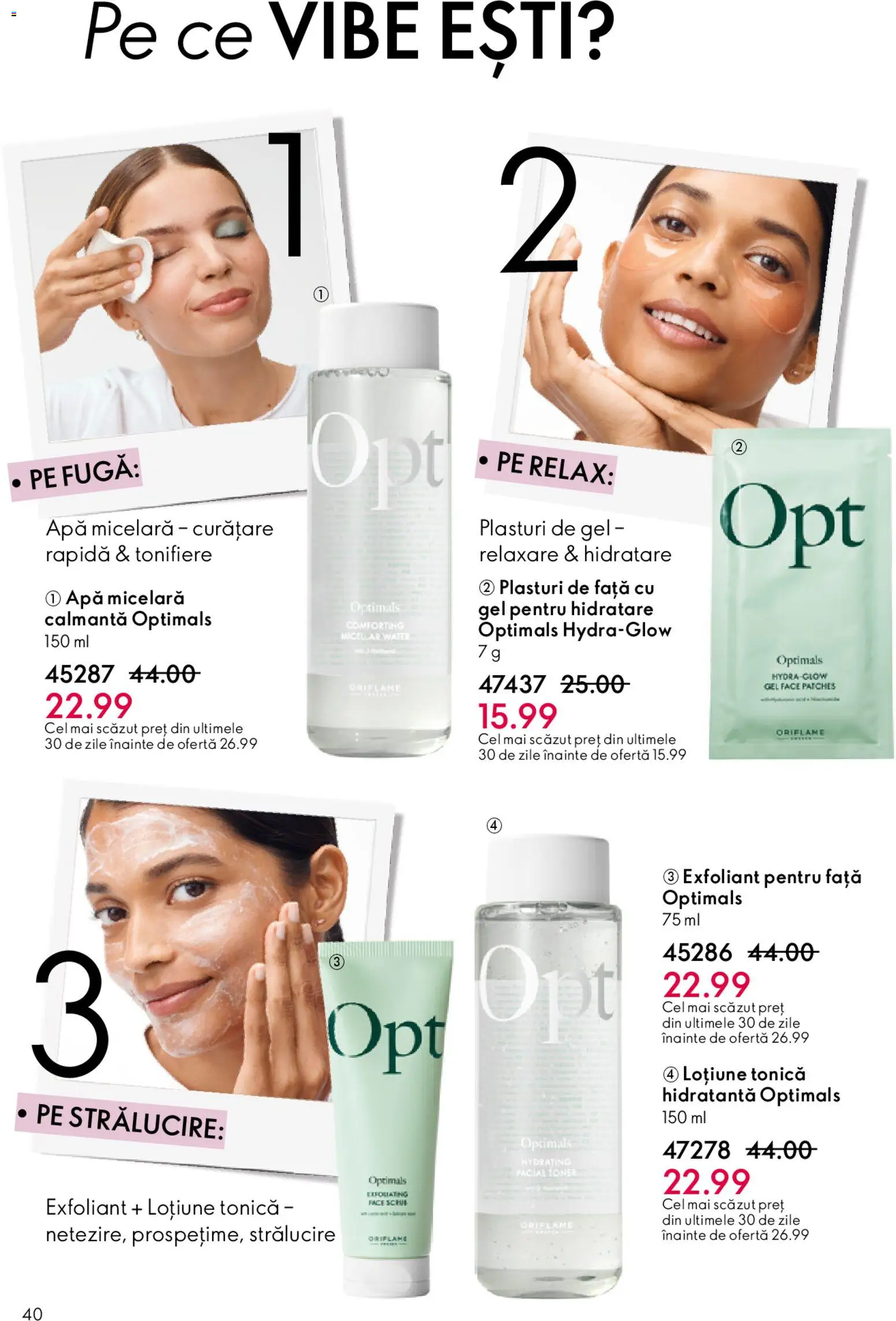 Catalog Oriflame 25 Martie - 13 Aprilie 2026 | Pagina 40 | Produse: Exfoliant, Toner, Apă micelară, Apă