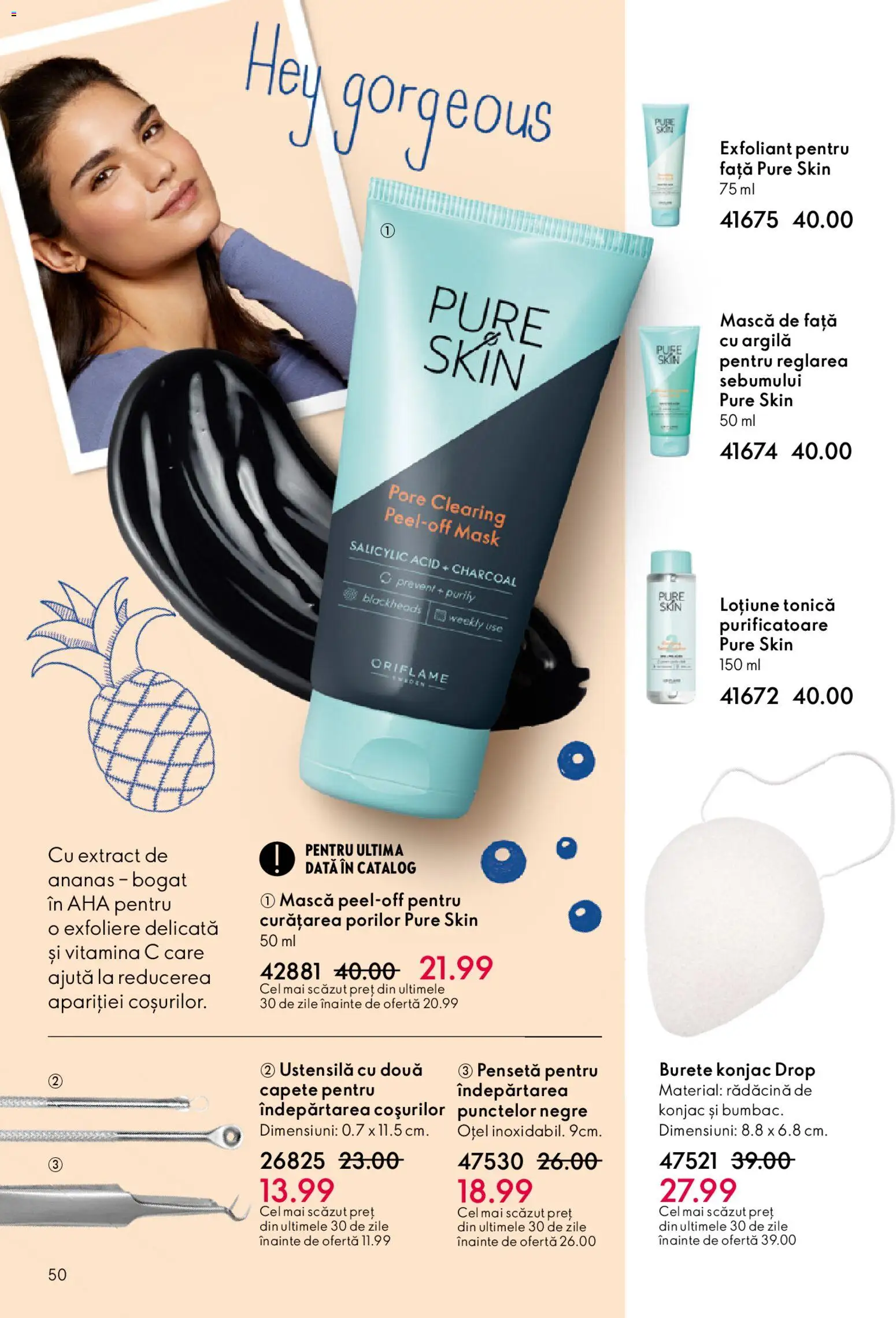Catalog Oriflame 25 Martie - 13 Aprilie 2026 | Pagina 50 | Produse: Loțiune tonică, Exfoliant, Pensetă, Ananas