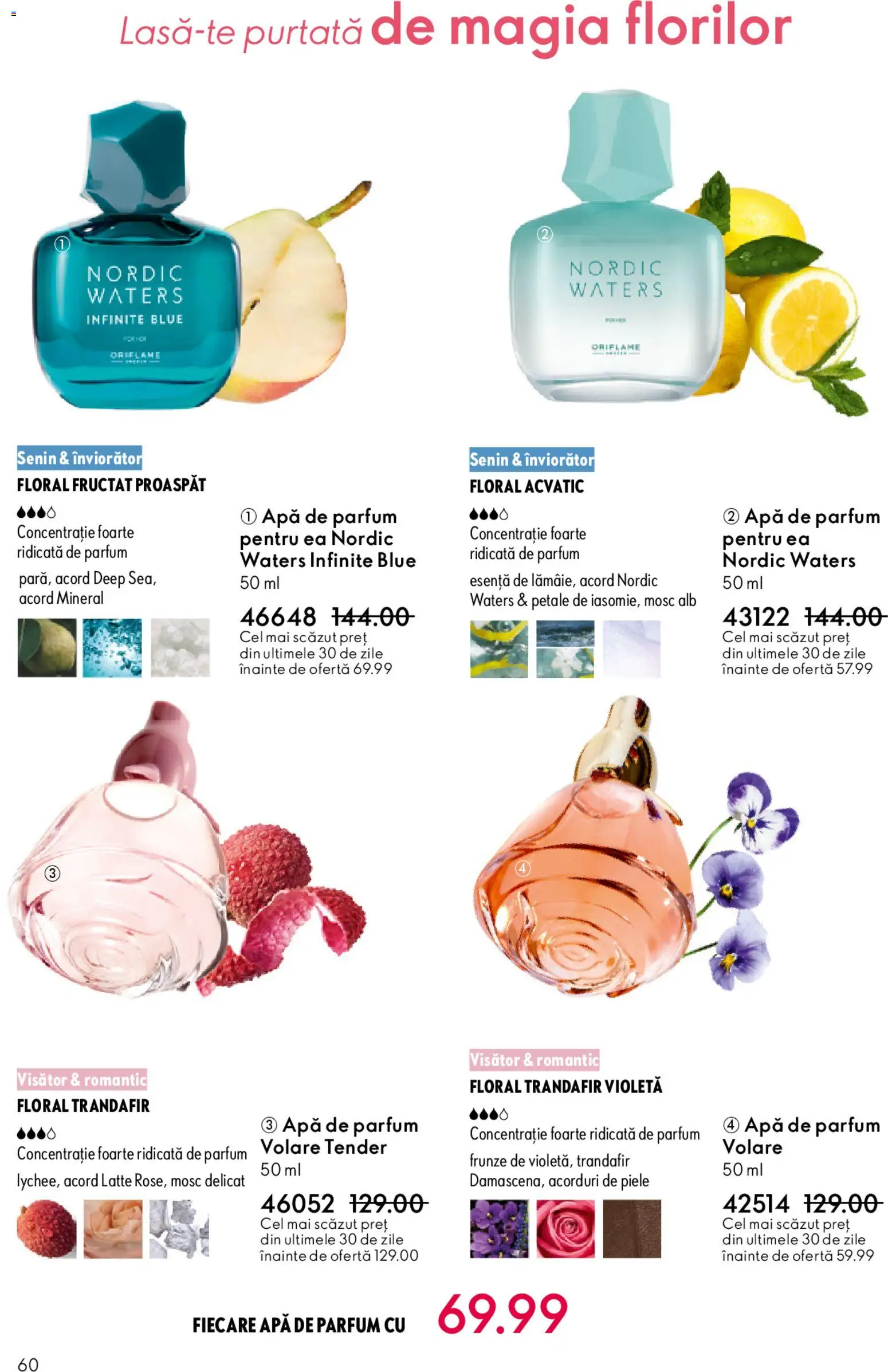 Catalog Oriflame 25 Martie - 13 Aprilie 2026 | Pagina 60 | Produse: Apă de parfum, Trandafir, Parfum, Apă