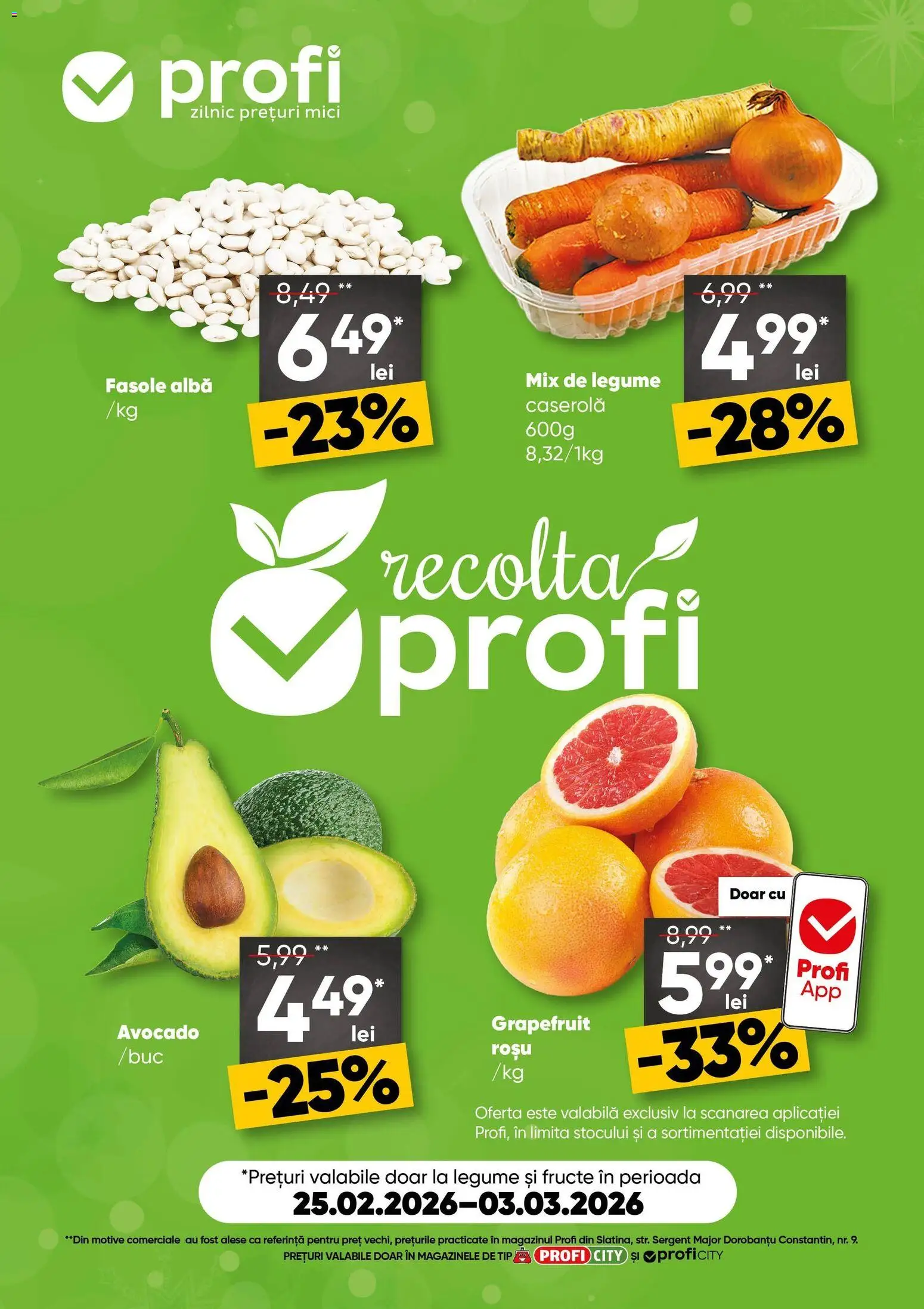 Catalog Profi 25 Februarie - 2 Martie 2026 | Pagina 1 | Produse: Mici, Avocado, Legume, Fructe