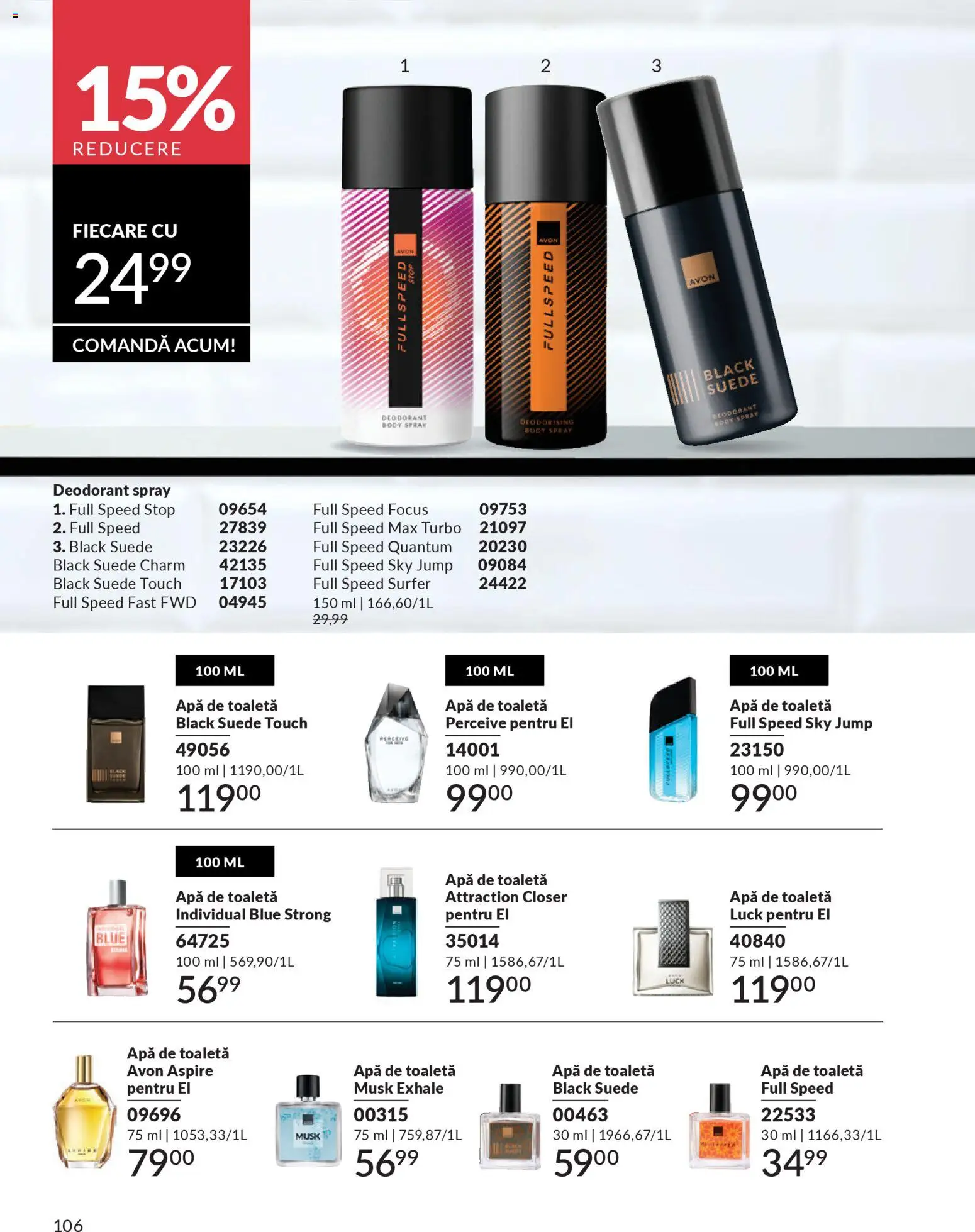 Catalog Avon 1 - 30 Martie 2026 | Pagina 108 | Produse: Body, Toaletă, Apă de toaletă, Apă