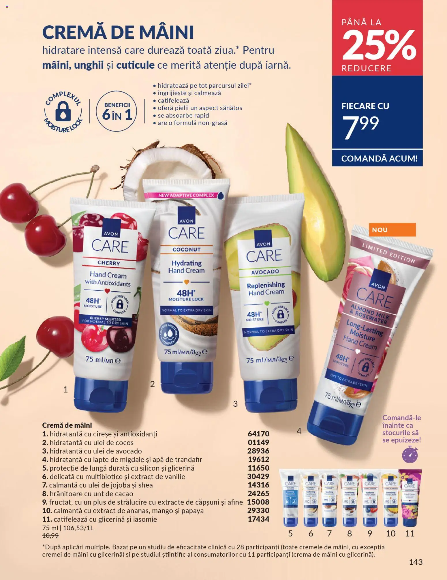 Catalog Avon 1 - 30 Martie 2026 | Pagina 145 | Produse: Afine, Trandafir, Migdale, Unt
