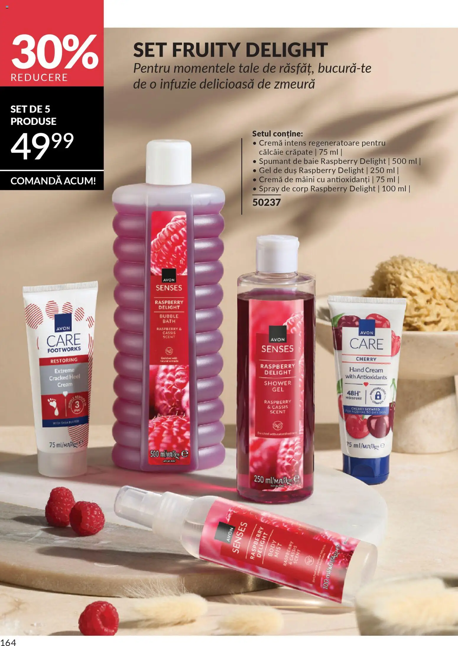 Catalog Avon 1 - 30 Martie 2026 | Pagina 166 | Produse: Zmeură, Body, Cremă, Spumant de baie