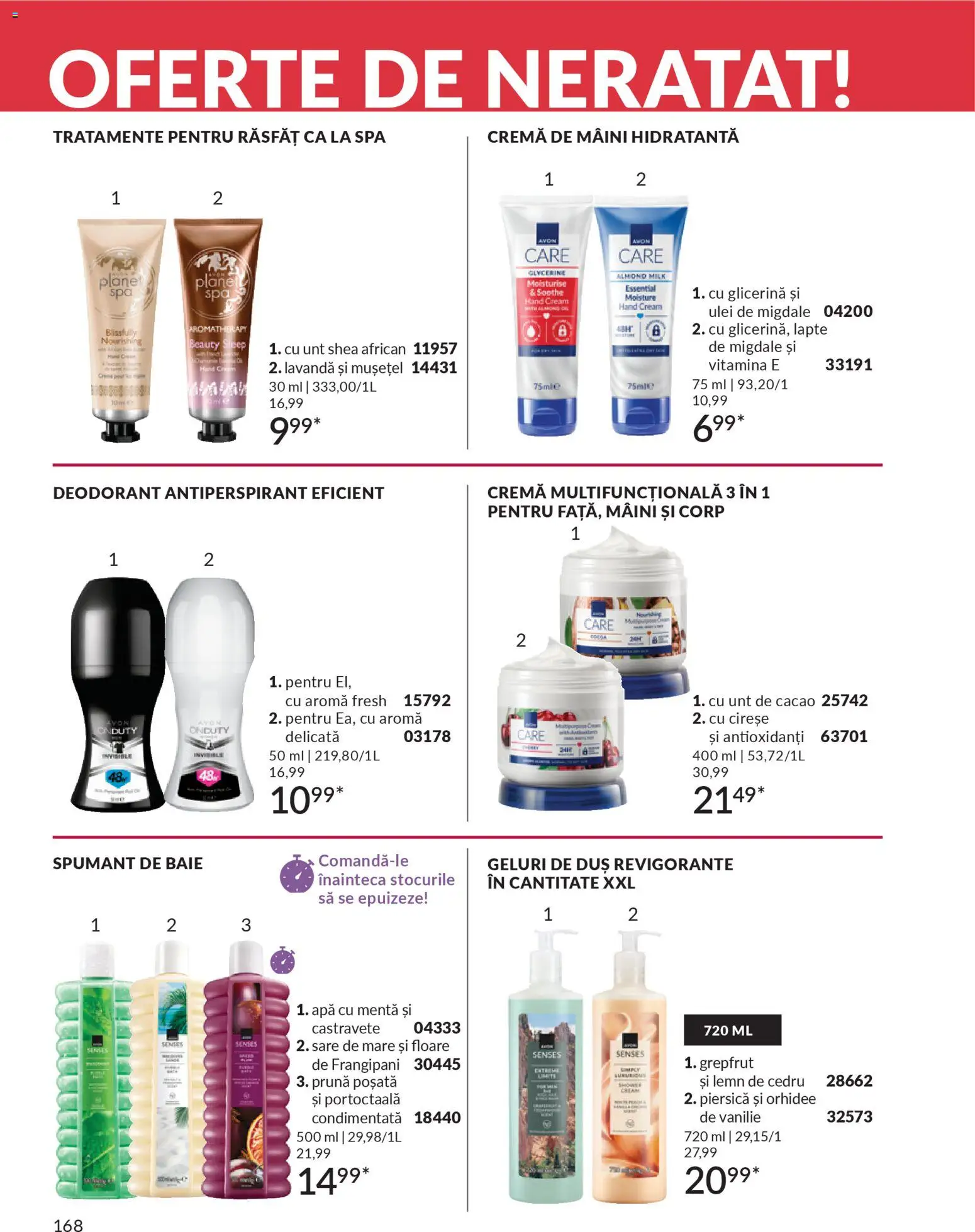 Catalog Avon 1 - 30 Martie 2026 | Pagina 170 | Produse: Duș, Unt, Grepfrut, Apă