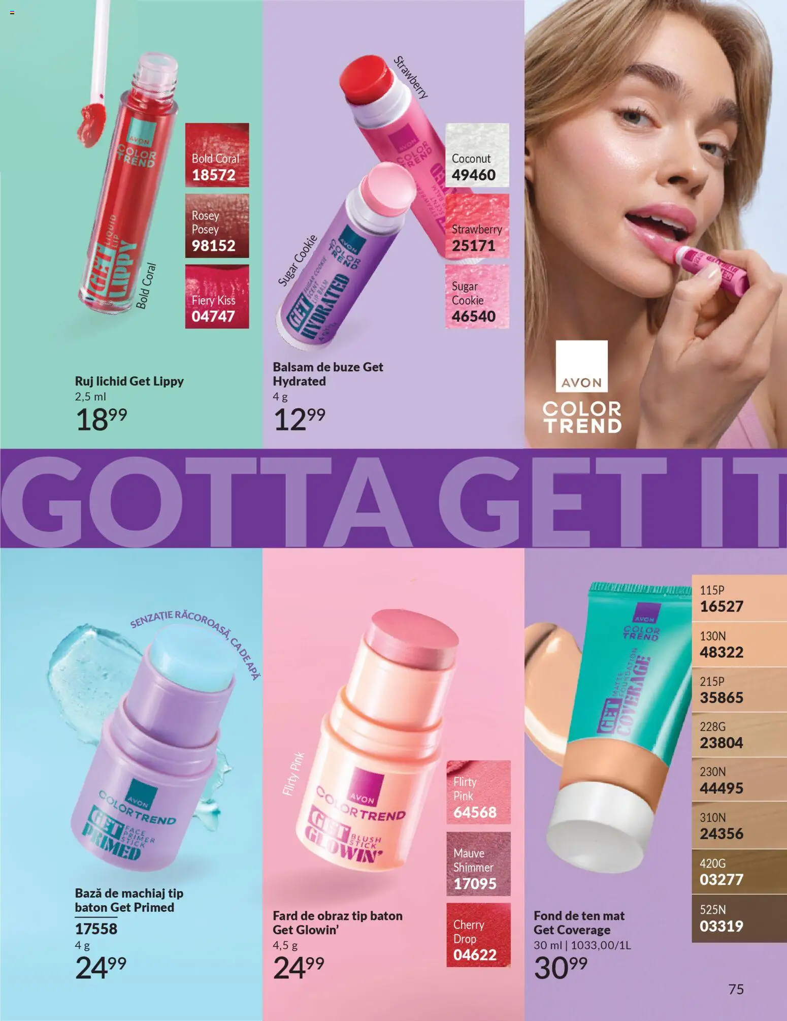 Catalog Avon 1 - 30 Martie 2026 | Pagina 77 | Produse: Fond de ten, Machiaj, Ruj, Apă