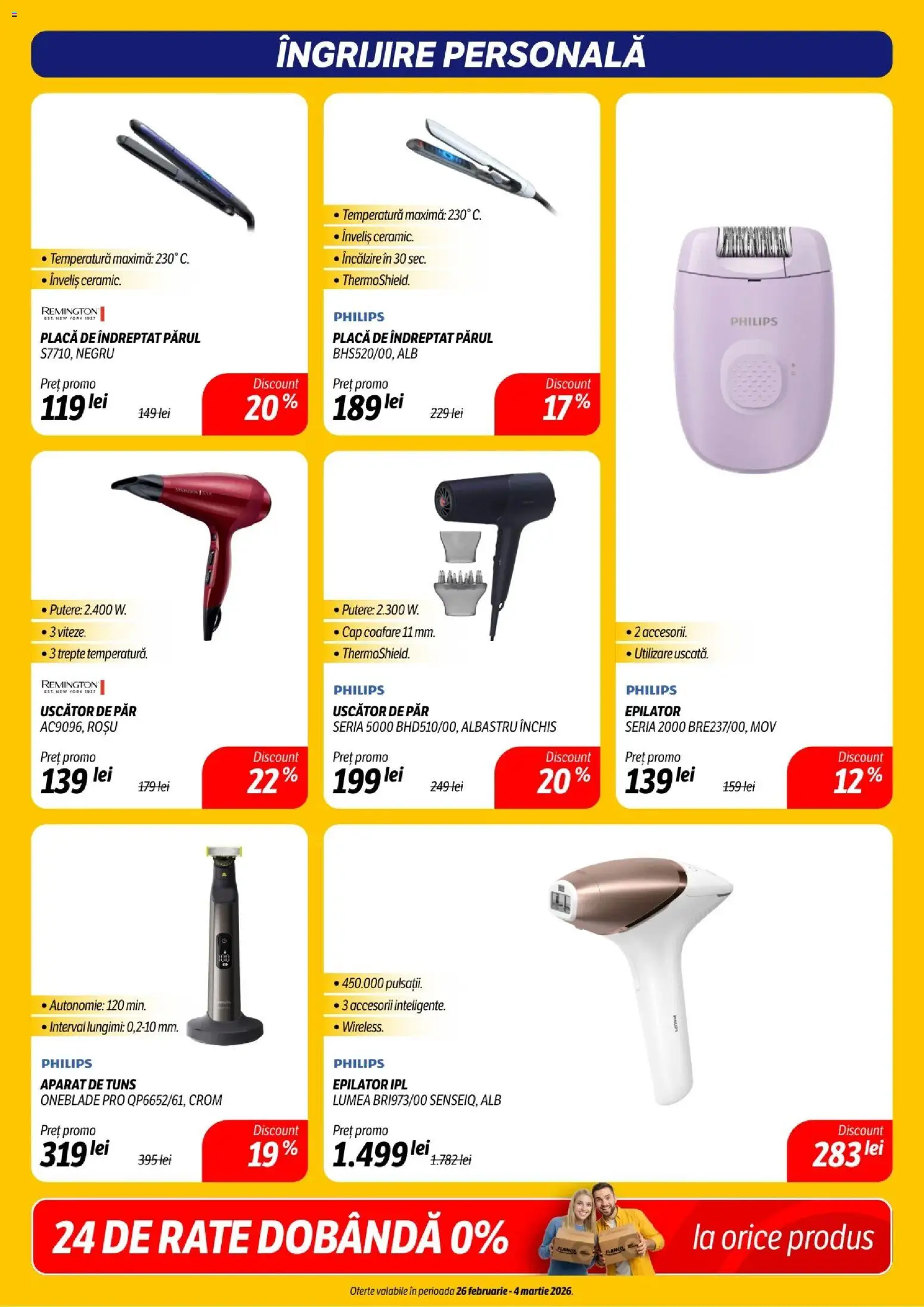 Catalog Flanco 26 Februarie - 3 Martie 2026 | Pagina 20 | Produse: Uscător, Epilator, Uscător De Păr, Placă De Îndreptat Părul