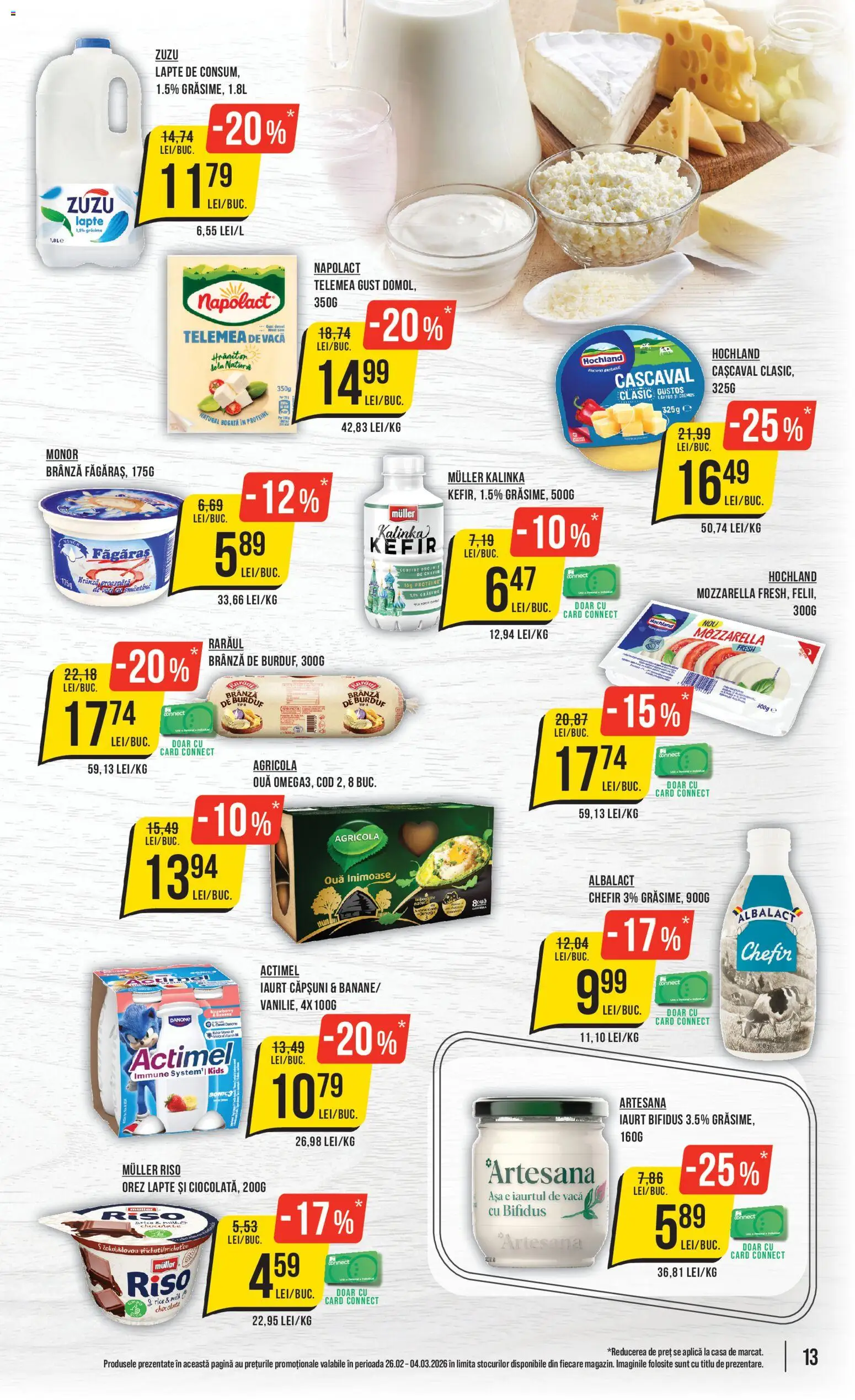 Catalog Mega Image 26 Februarie - 3 Martie 2026 | Pagina 13 | Produse: Cașcaval, Mozzarella, Brânză, Kefir
