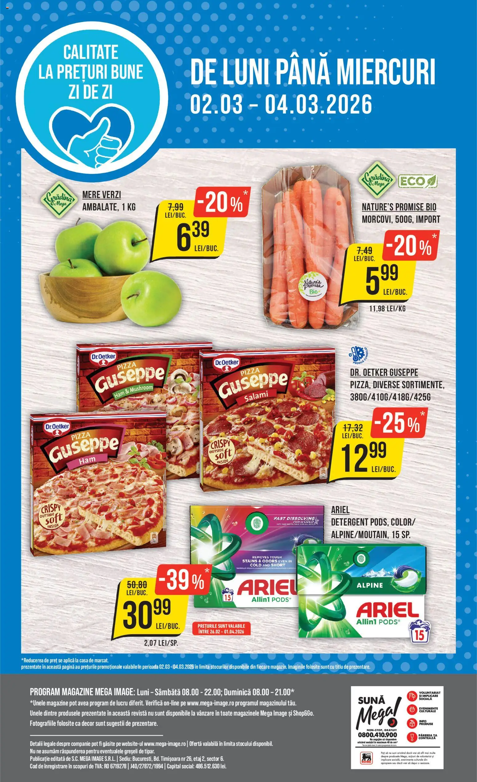 Catalog Mega Image 26 Februarie - 3 Martie 2026 | Pagina 24 | Produse: Şerit ödül, Pizza, Mere, Detergent