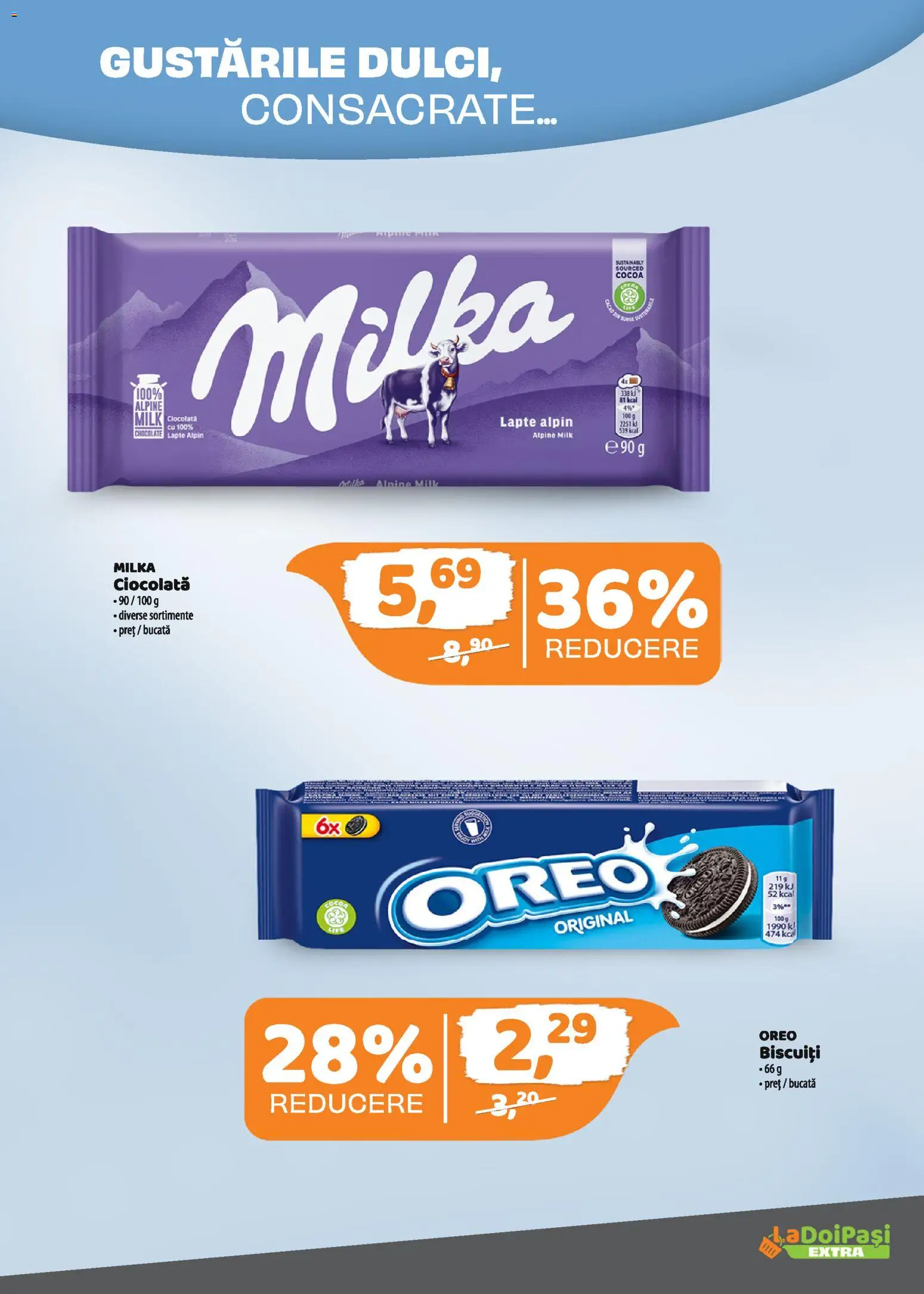 Catalog La Doi Pași 1 - 14 Martie 2026 | Pagina 6 | Produse: Lapte, Ciocolată, Biscuiți