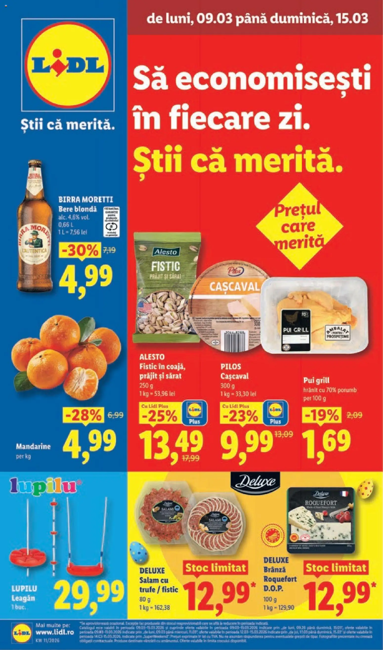 Catalog LIDL 9 - 14 Martie 2026 | Pagina 1 | Produse: Toplar, Brânză, Salam, Fistic