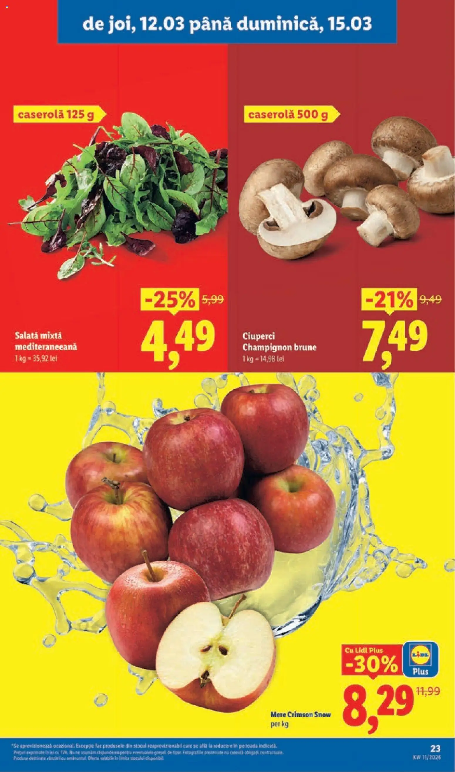 Catalog LIDL 9 - 14 Martie 2026 | Pagina 23 | Produse: Ciuperci, Mere, Salată